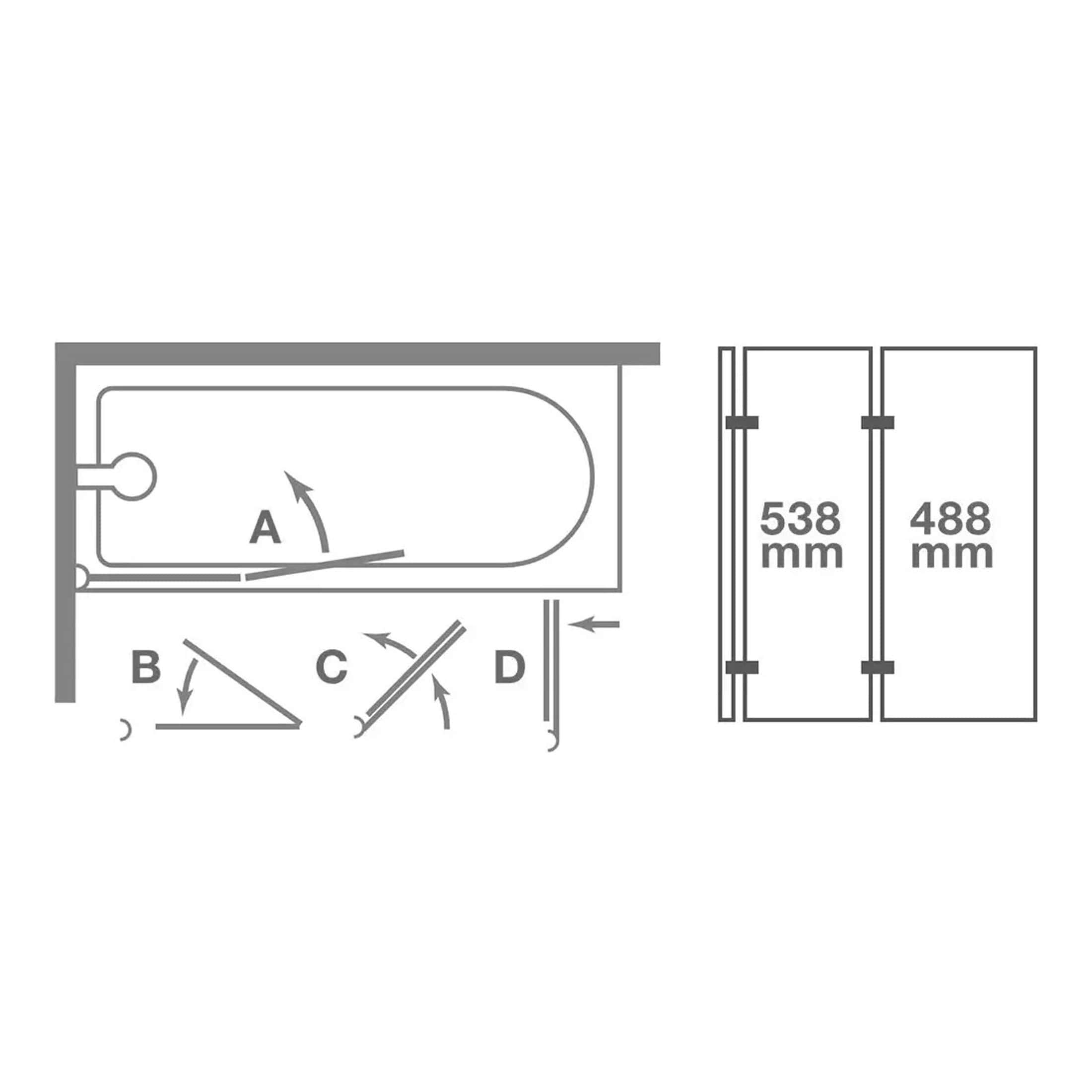 Sliding shower door installation diagram with measurements and installation instructions for modern bathroom design.