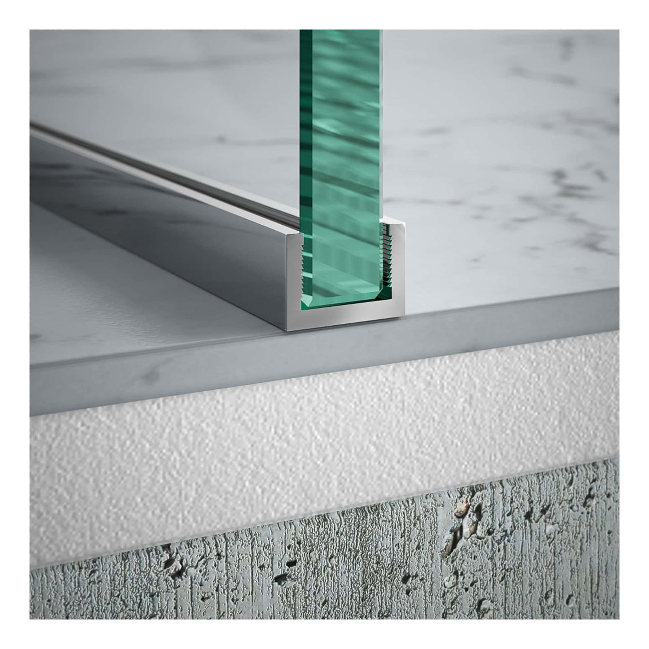 Shower screen edge sealing strip for waterproof bath and shower enclosure, preventing leaks and water damage, made of durable materials for high-quality bathroom installation.