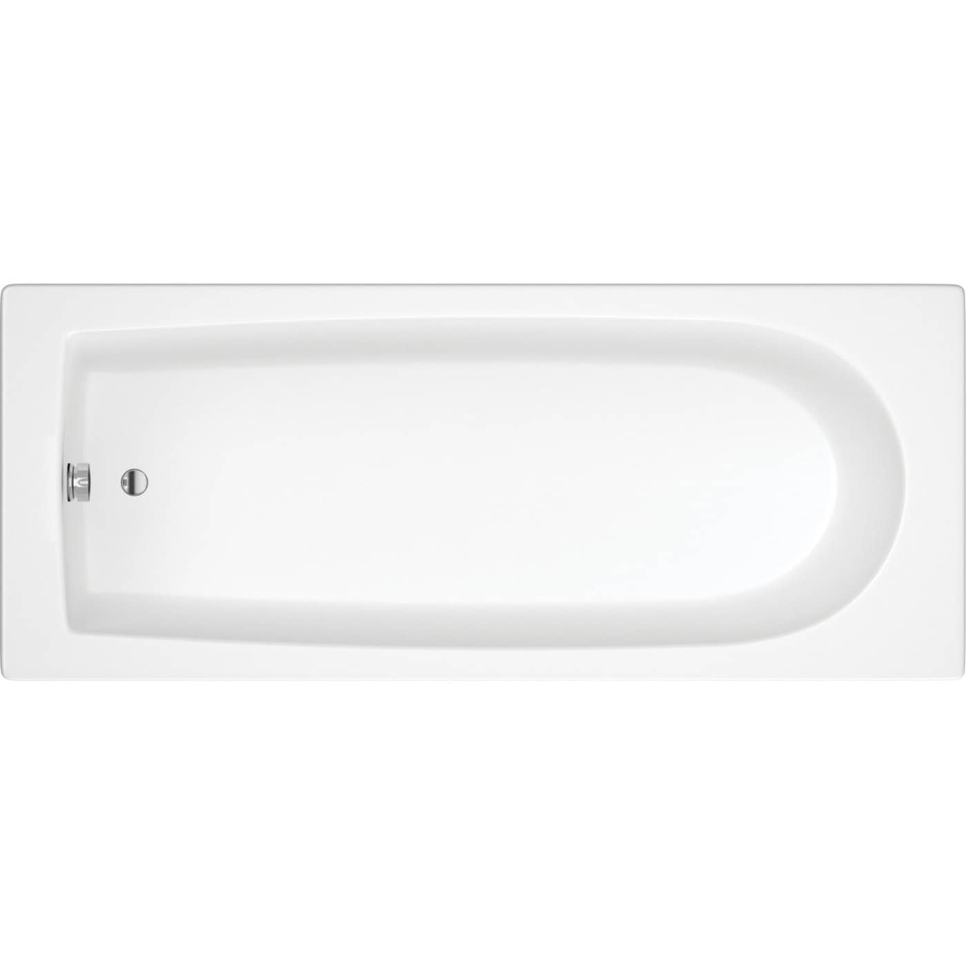 Sleek white bathtub with modern design, ideal for contemporary bathrooms, featuring smooth surface and ergonomic shape. Perfect for relaxing baths and stylish bathroom upgrades.