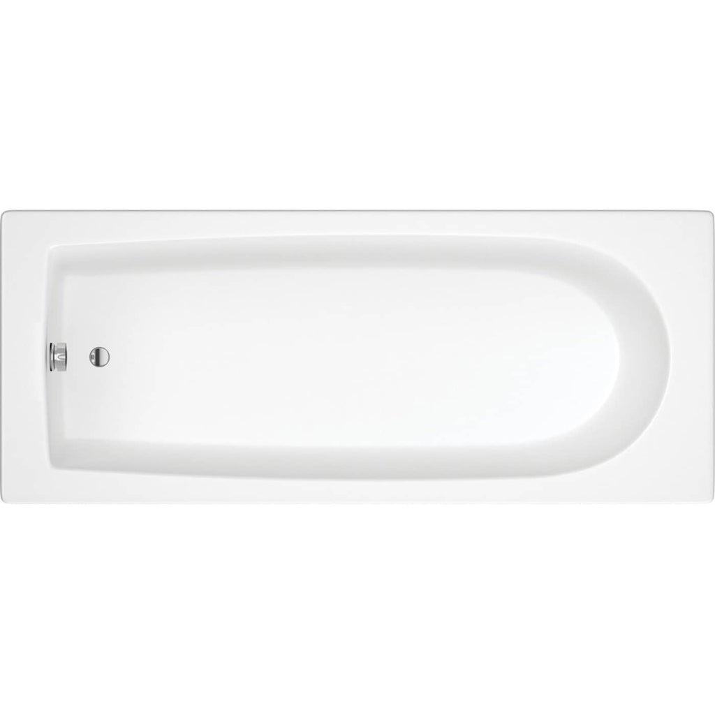 Sleek white bathtub with modern design, ideal for contemporary bathrooms, featuring smooth surface and ergonomic shape. Perfect for relaxing baths and stylish bathroom upgrades.