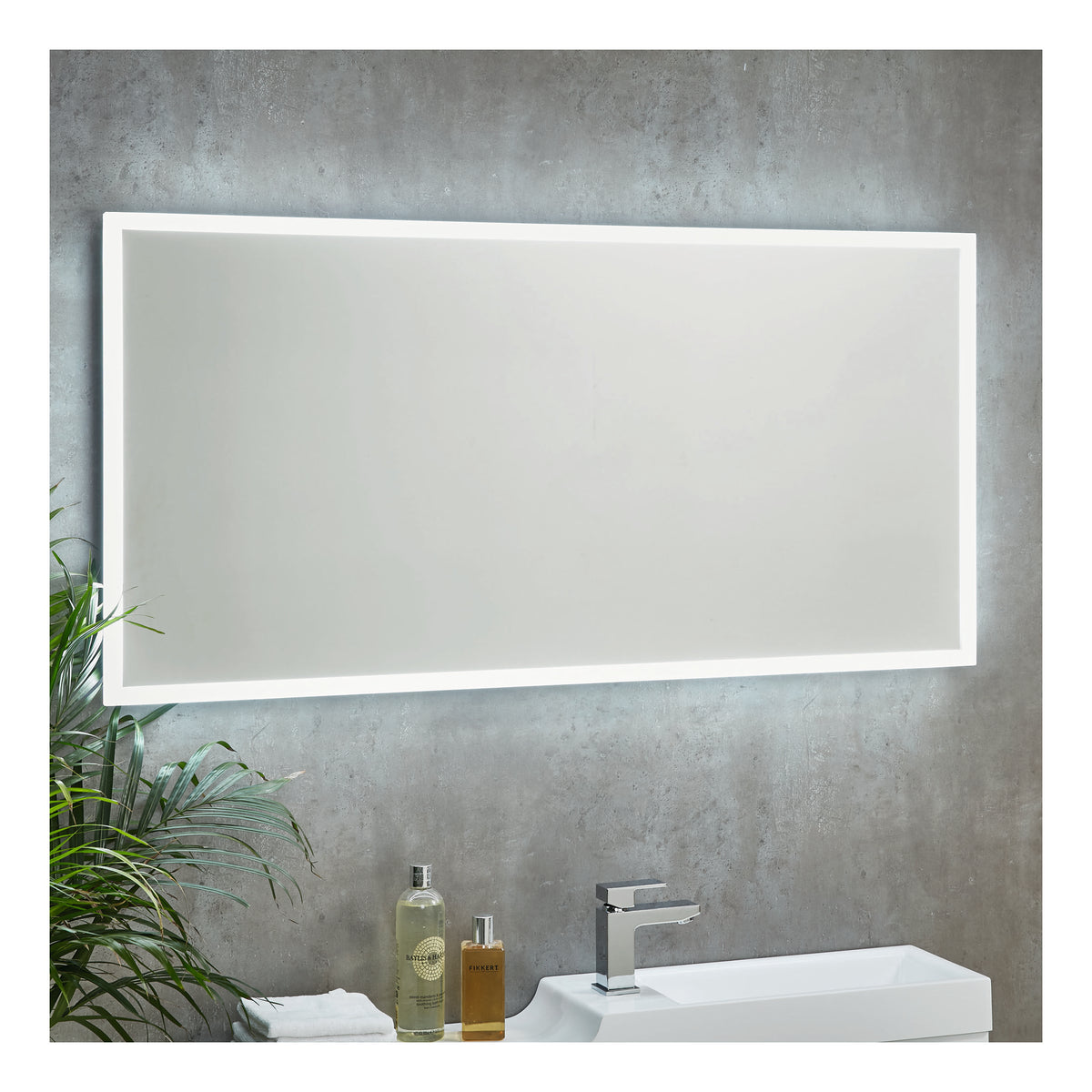 Scudo Mosca Led Mirror With Demister Pad And Shaver Socket