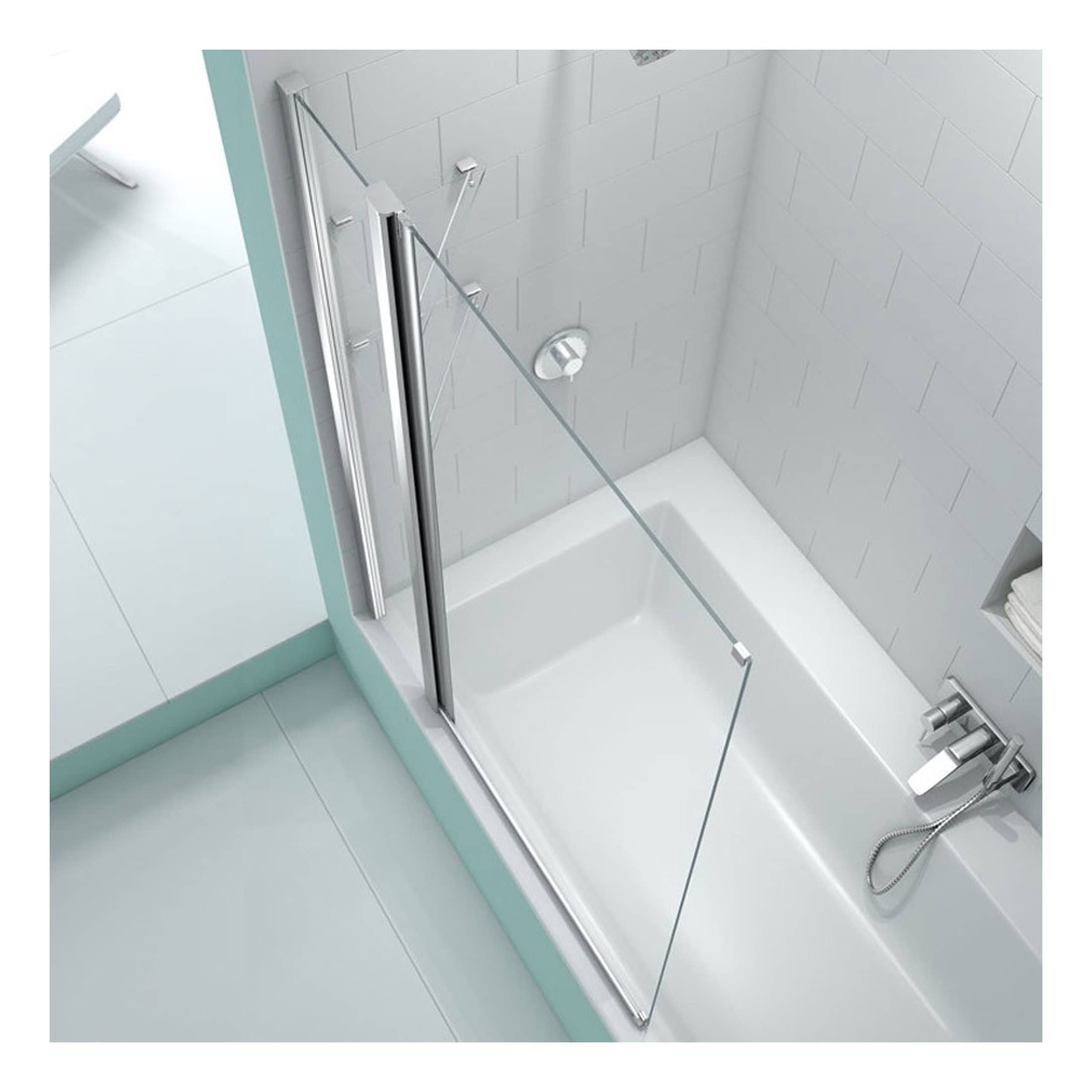 Sleek modern walk-in shower with glass partition, white tile walls, wall-mounted fixtures, and a built-in shelf with towels, designed for stylish and functional bathroom spaces.