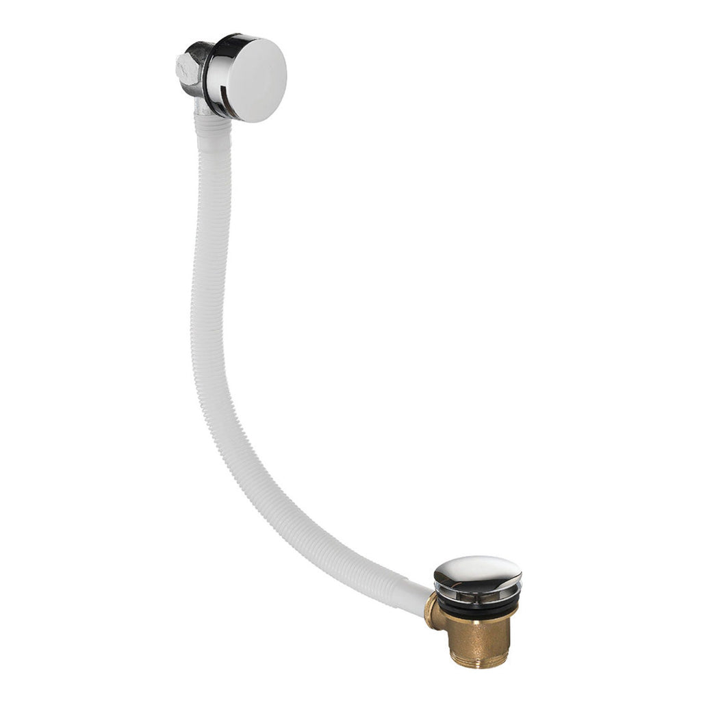 Flexible bathroom sink waste pipe with chrome and brass fittings, suitable for modern bathroom installations. Durable and easy to install, ideal for connecting sink basins to drainage systems.