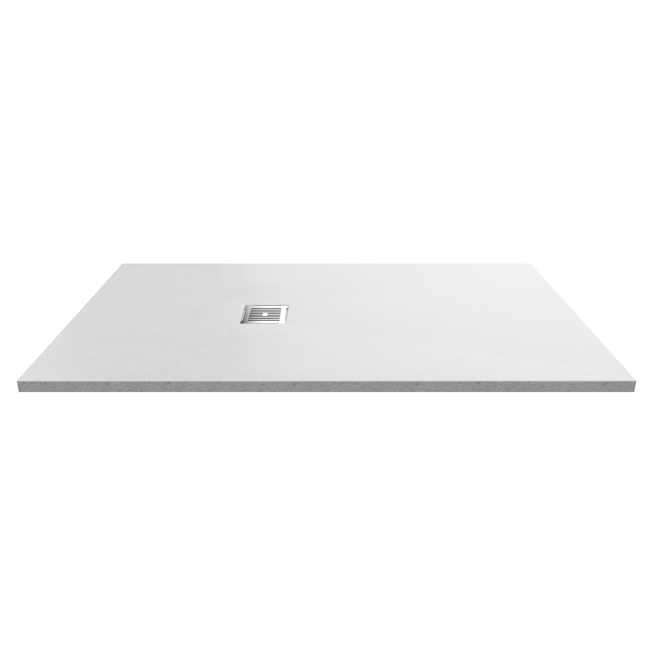 Modern white shower tray with built-in drain for stylish bathroom upgrade.