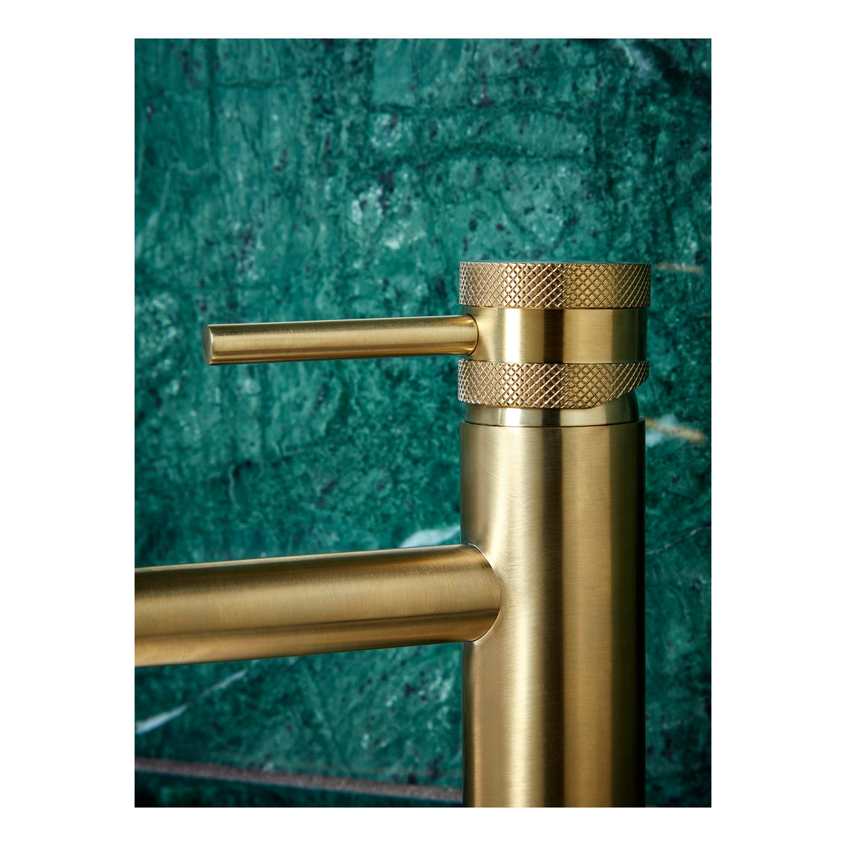 Scudo Core Tall Mono Basin Mixer Tap, Brushed Brass - detail