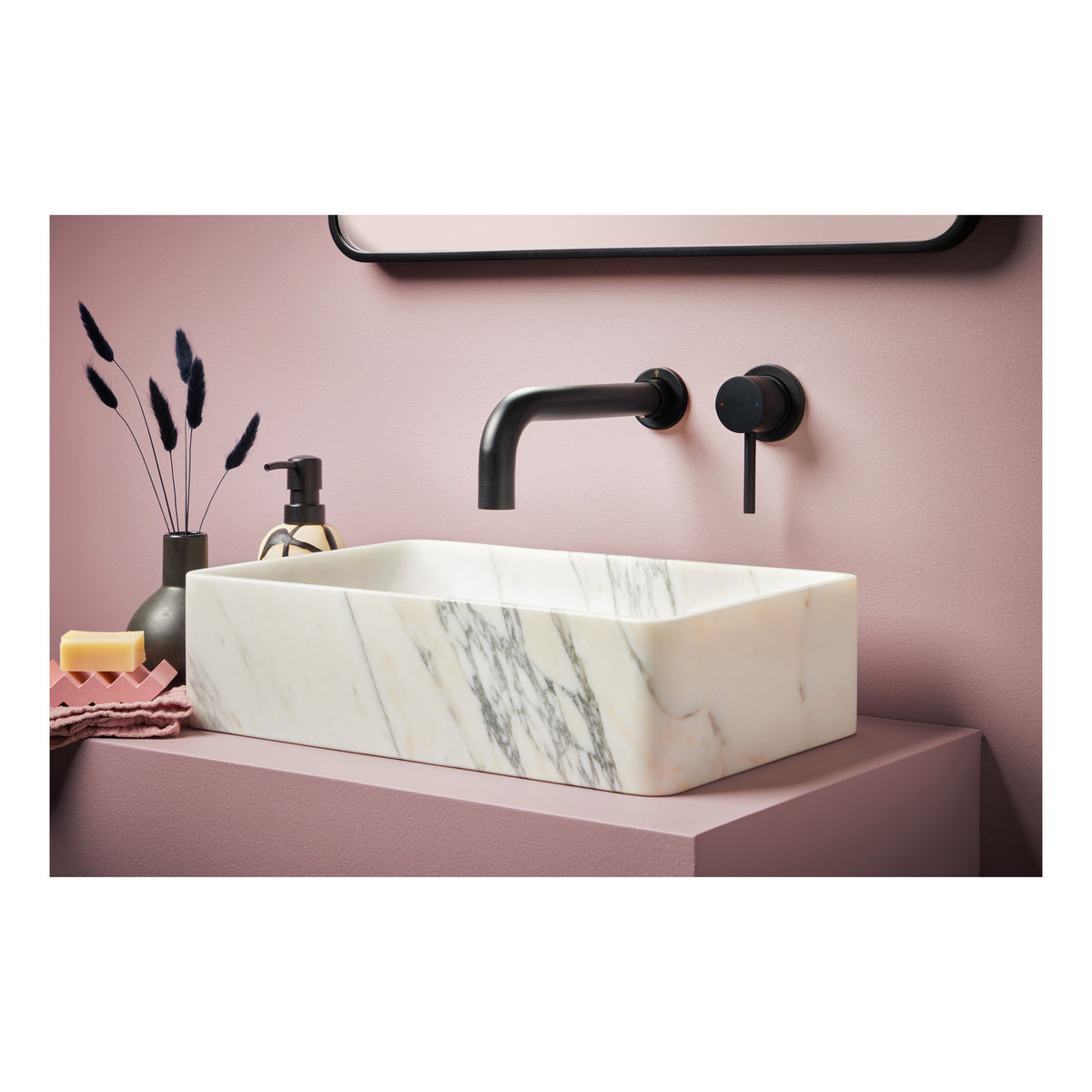 Scudo Core Wall Mounted Basin Mixer Tap - lifestyle