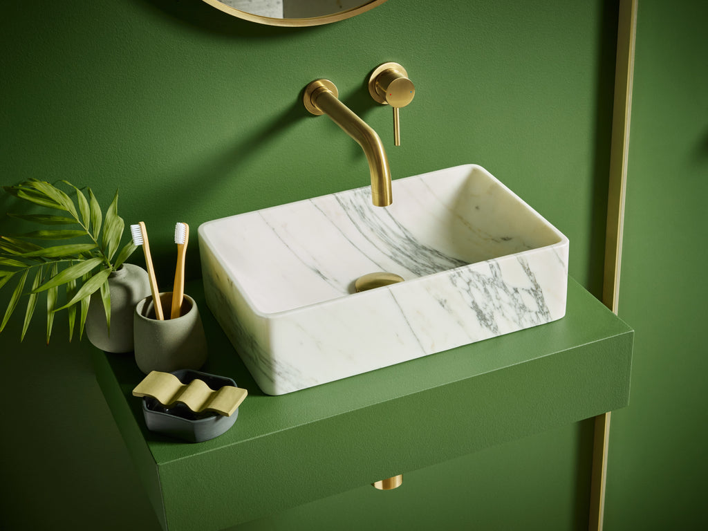 Scudo Core Wall Mounted Basin Mixer Tap - lifestyle