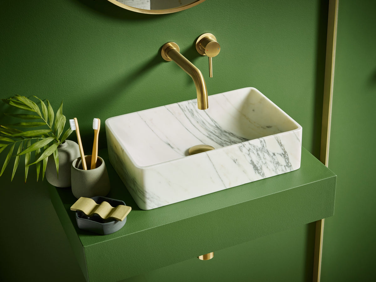 Scudo Core Wall Mounted Basin Mixer Tap - lifestyle