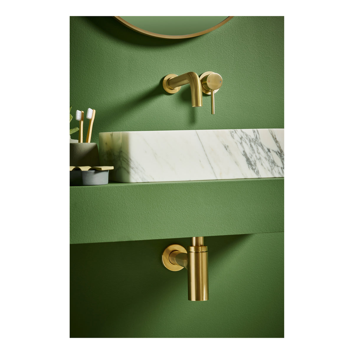 Scudo Core Wall Mounted Basin Mixer Tap - lifestyle