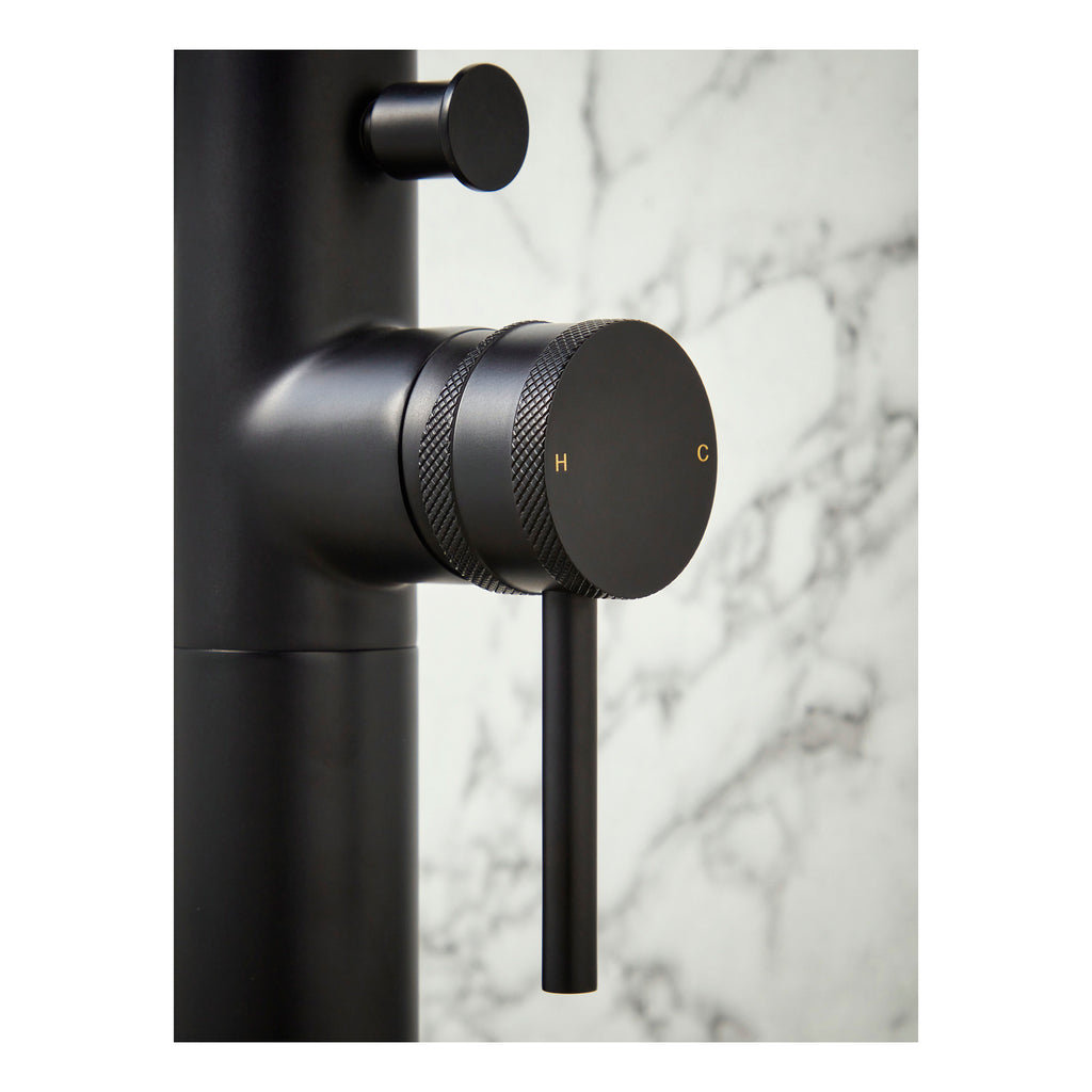 Scudo Core Freestanding Bath Shower Mixer Tap, Matt Black - detail