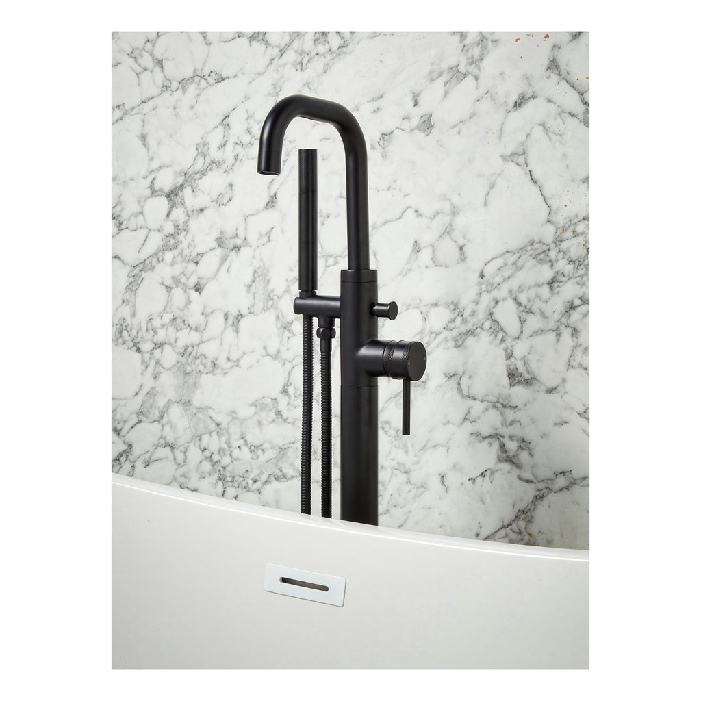 Scudo Core Freestanding Bath Shower Mixer Tap, Matt Black