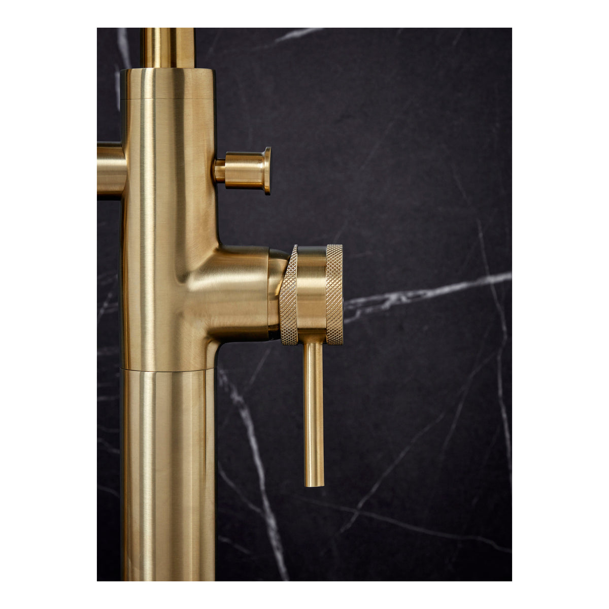 Scudo Core Freestanding Bath Shower Mixer Tap, Brushed Brass - detail