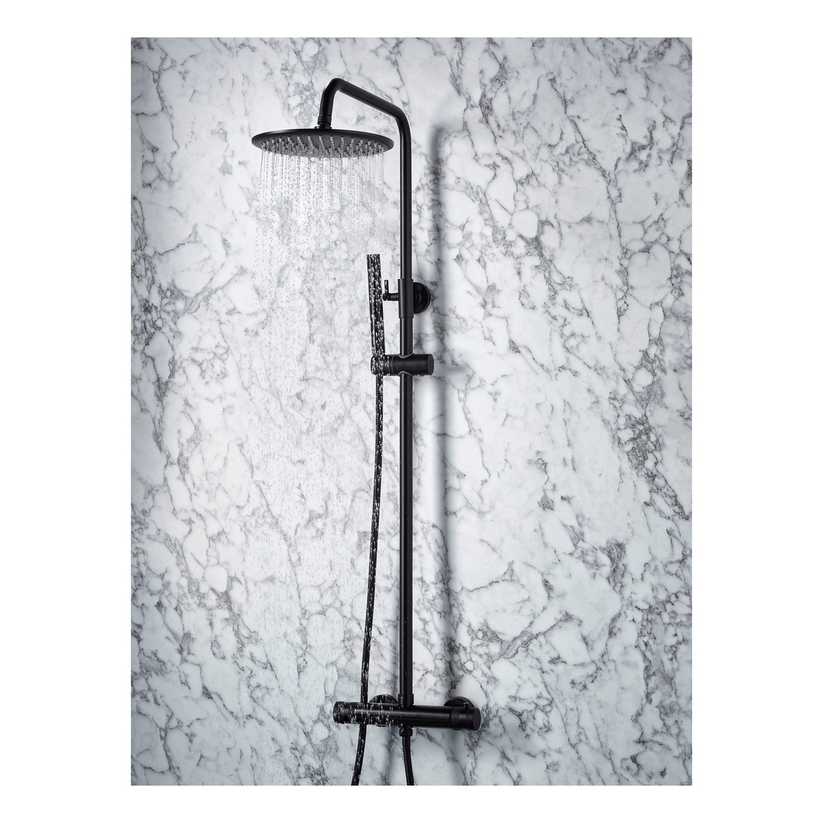 Scudo Core Round Rigid Riser Shower Kit - lifestyle