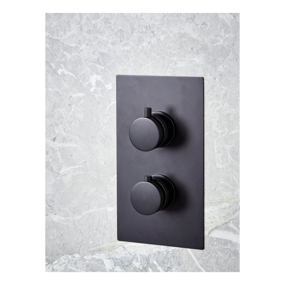 Scudo Core Round Handle With Head And Handset Riser Kit, Matt Black - detail