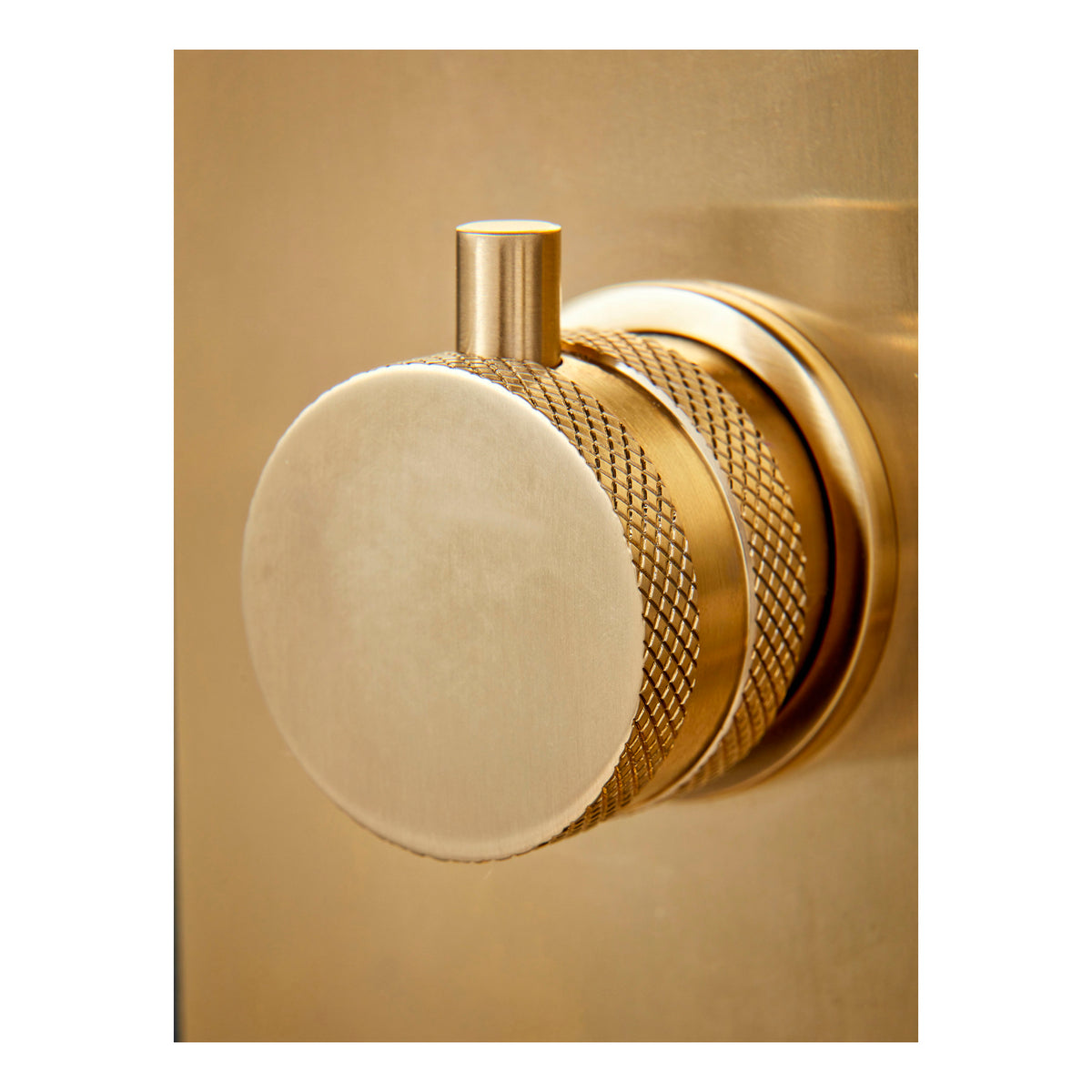 Scudo Core Round Handle With Head And Handset Riser Kit, Brushed Brass - detail