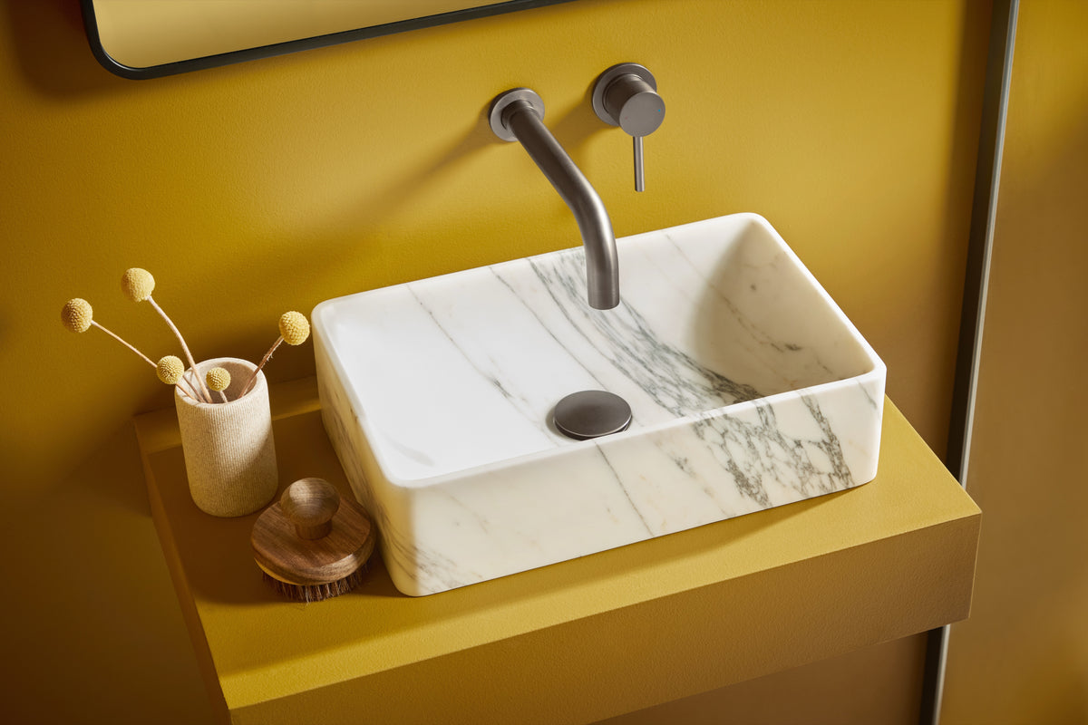 Scudo Core Wall Mounted Basin Tap - lifestyle