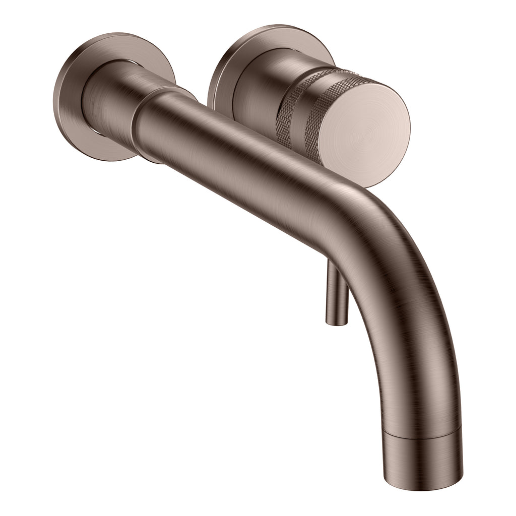 Scudo Core Wall Mounted Basin Tap, Brushed Bronze