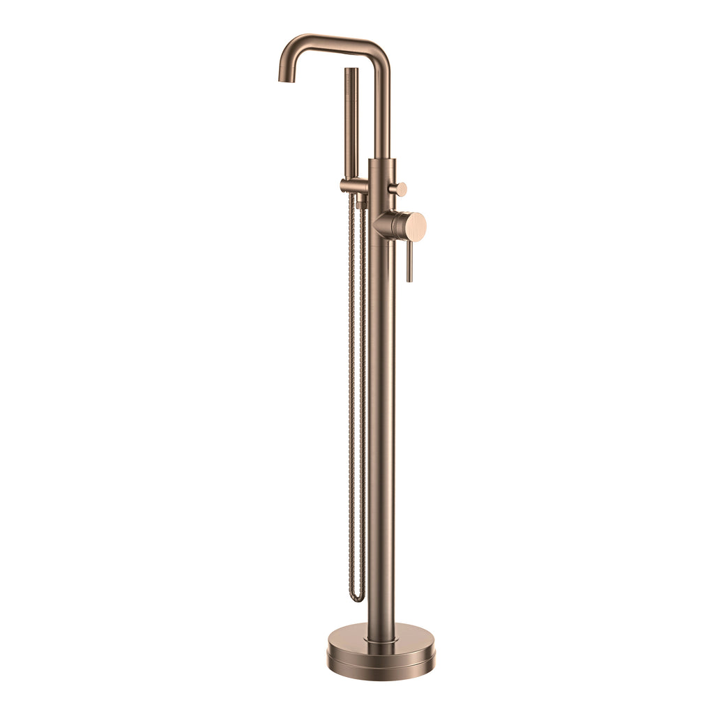 Scudo Core Freestanding Bath Shower Mixer Tap, Brushed Bronze