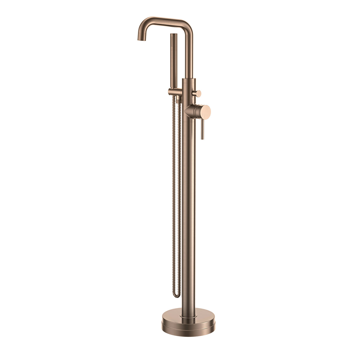Scudo Core Freestanding Bath Shower Mixer Tap, Brushed Bronze