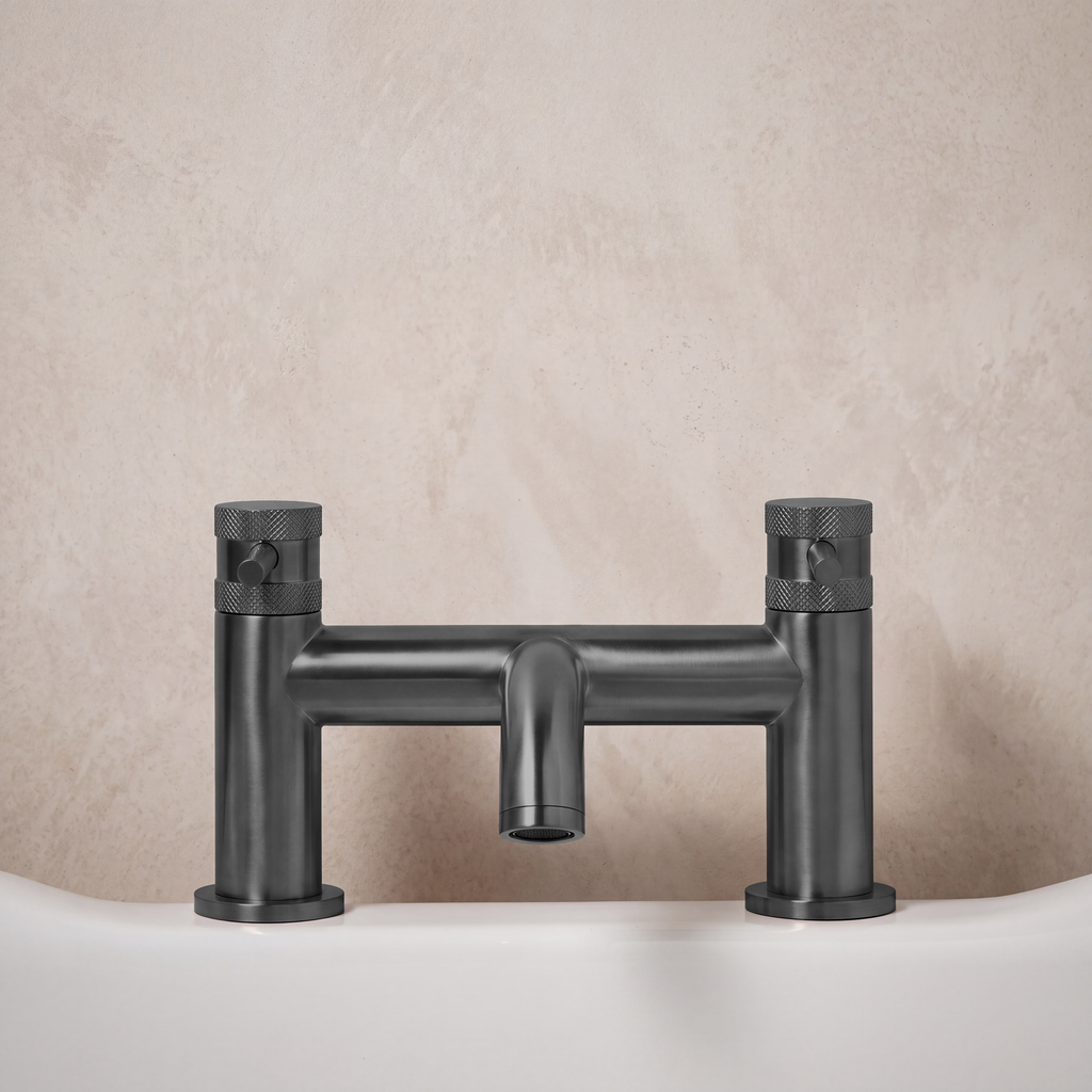 Scudo Core Bath Filler, Gunmetal in a bathroom setting