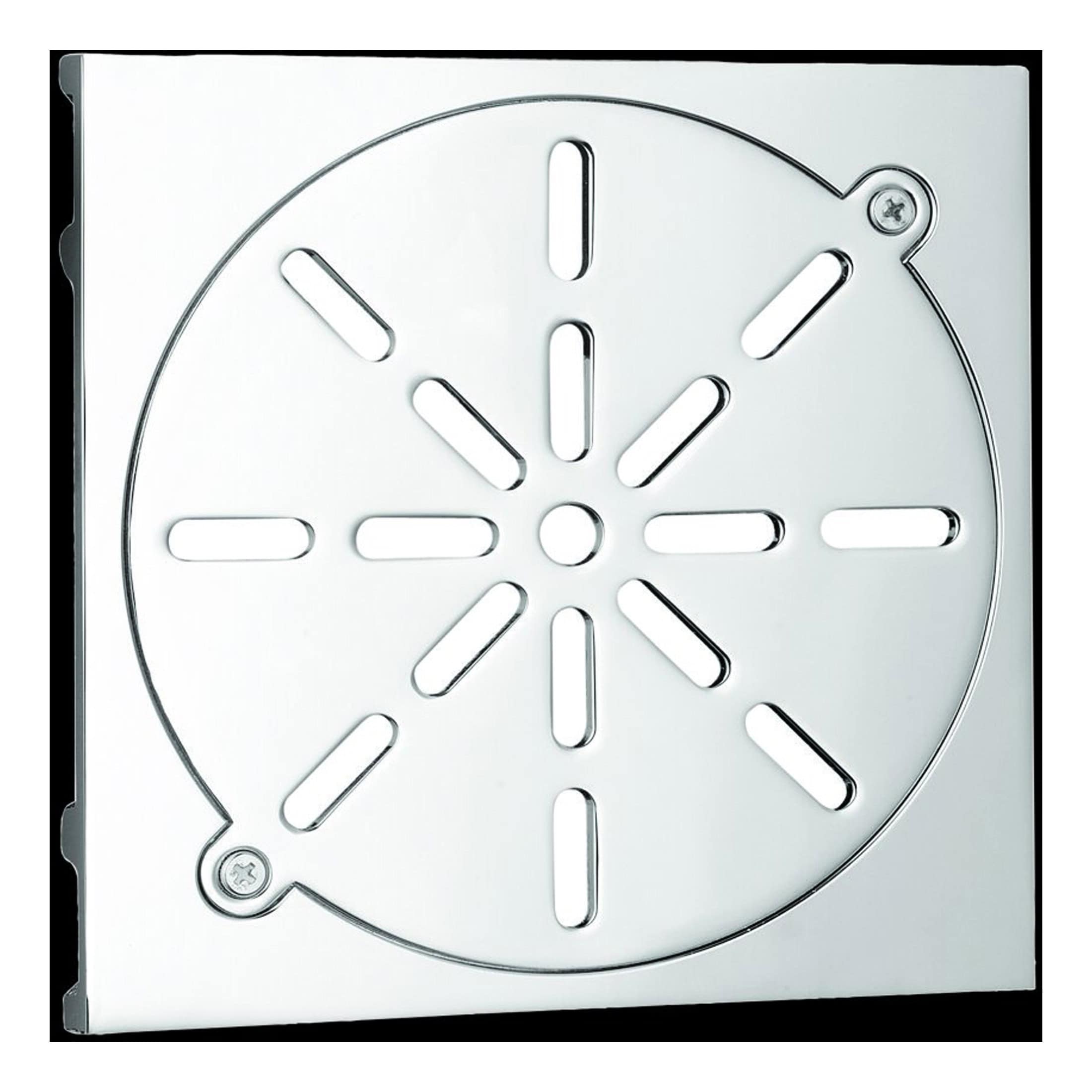 Stainless steel bathroom drain cover with slotted design ideal for shower and bathroom floor drainage systems. Durable and easy to clean.