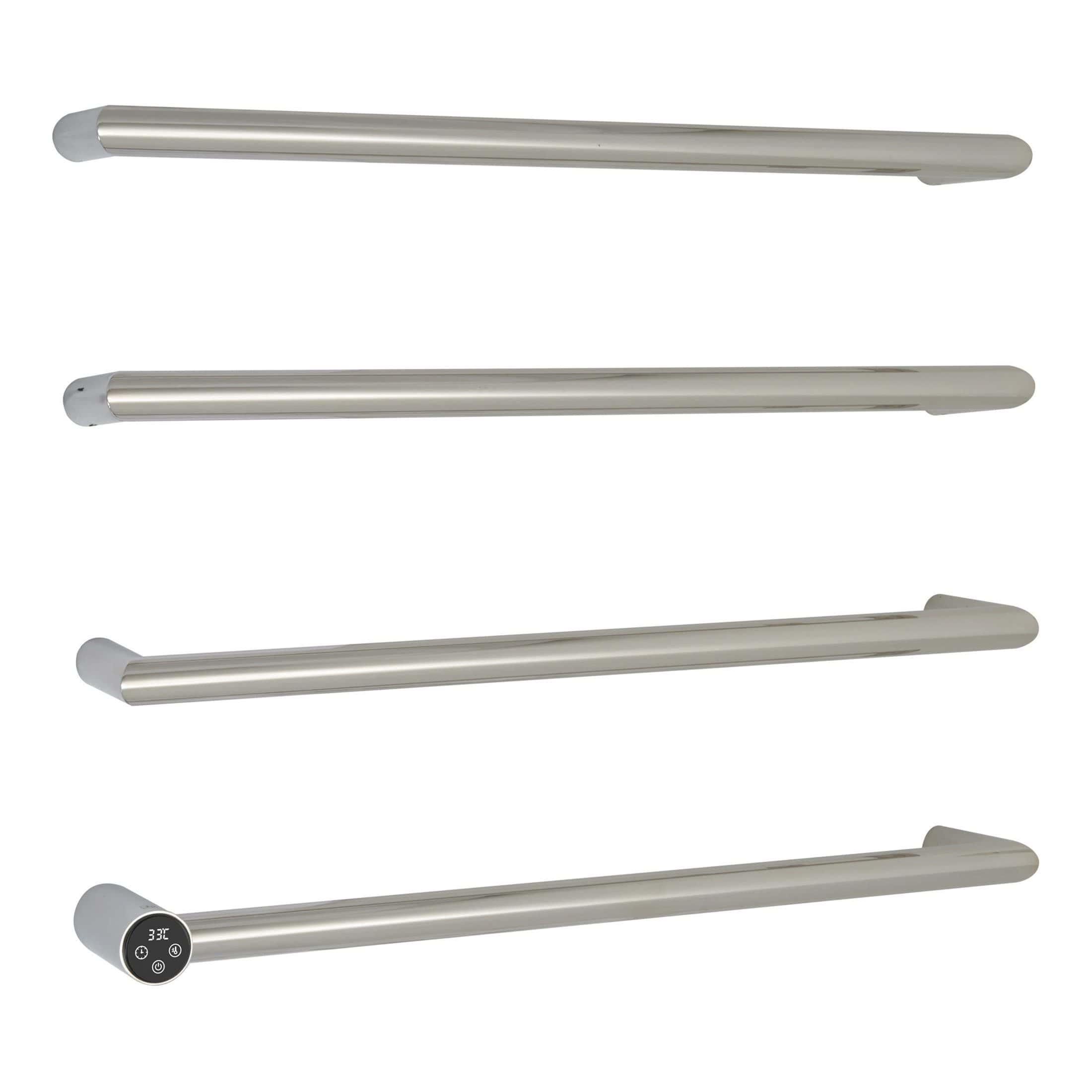 Shower towel rails with modern design, stainless steel finish, and digital temperature control for bathroom comfort and convenience. Suitable for luxury bathroom installations.