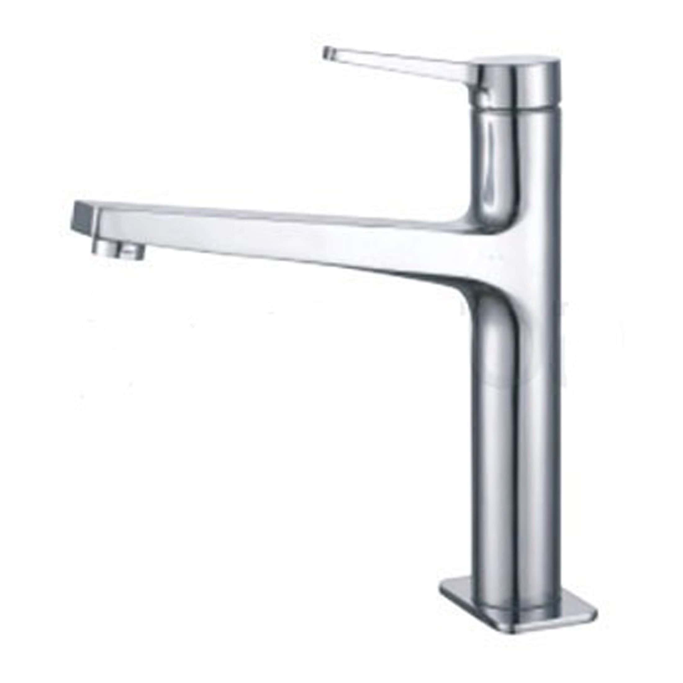 Sleek chrome kitchen tap with modern design, ideal for stylish bathrooms and kitchens. Durable, easy to install, and perfect for enhancing your bathroom or kitchen decor.