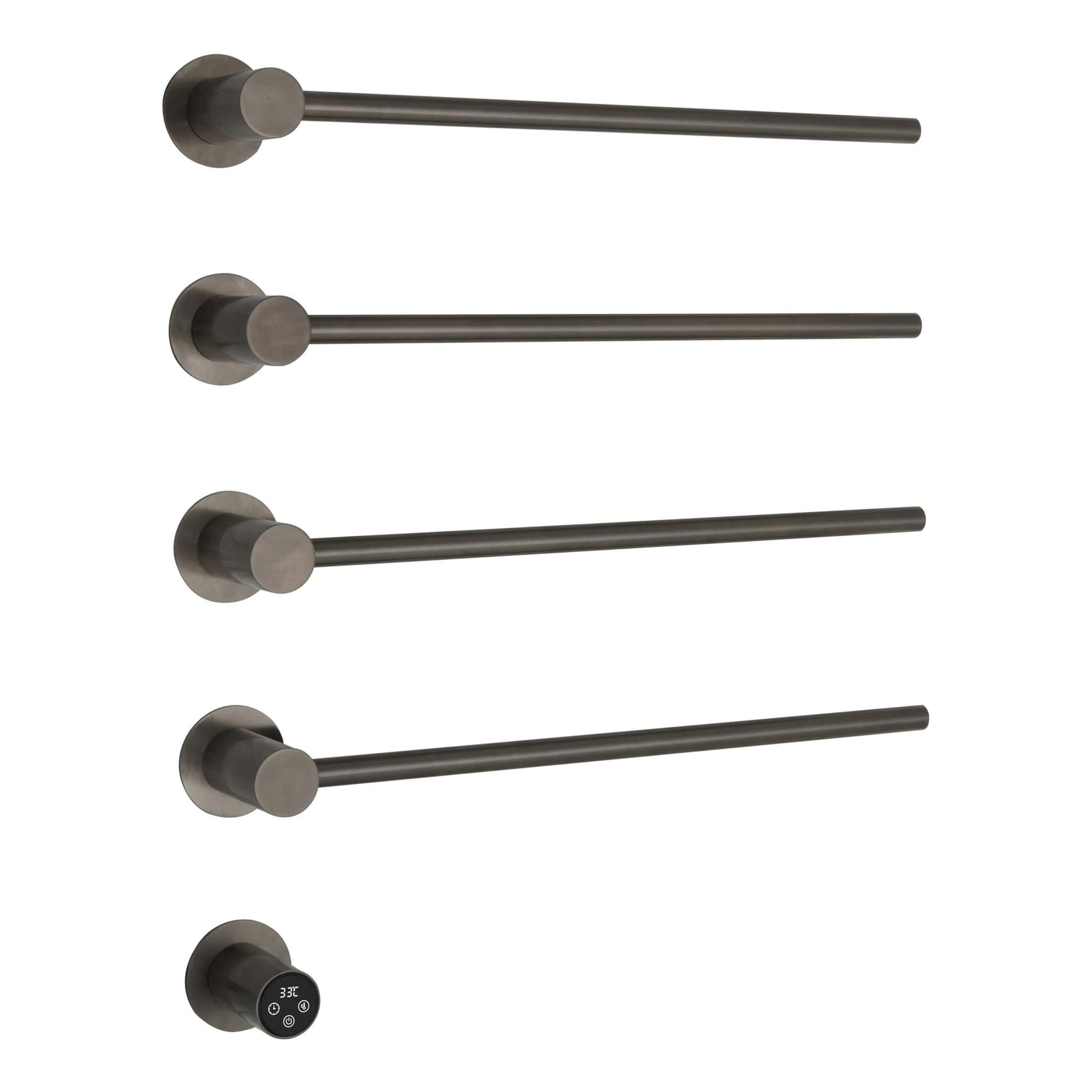 Sleek brushed nickel towel bar set for modern bathrooms with concealed mounting, durable construction, and versatile sizing options. Perfect for stylish, functional bathroom organisation.