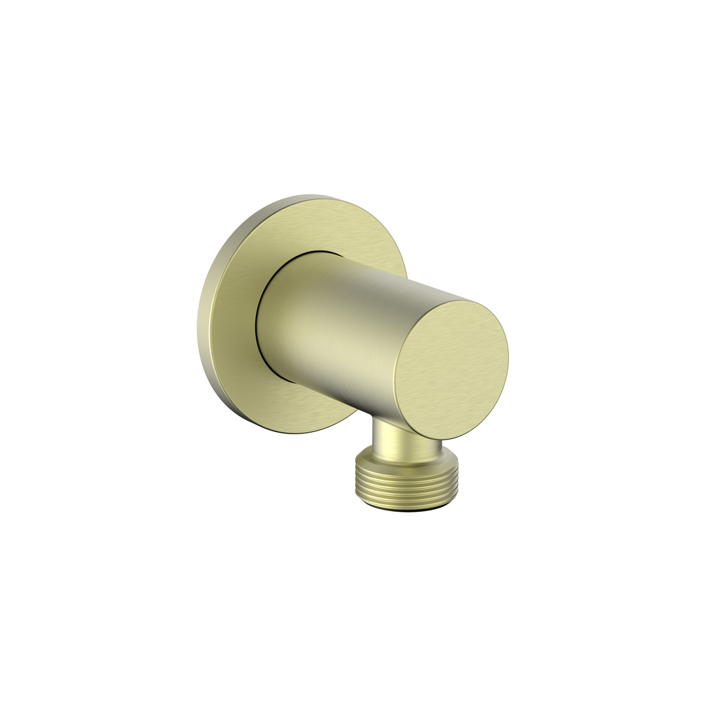 Scudo Round Outlet Elbow, Brushed Brass
