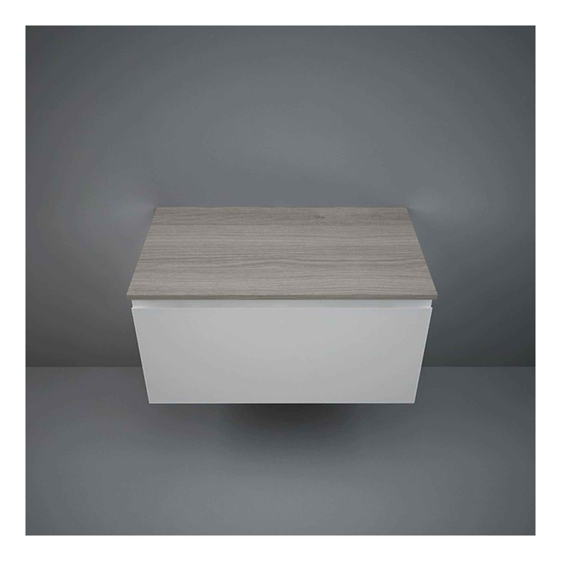 Sleek modern bathroom radiator with a light wooden top and white body, designed for contemporary bathroom décor and efficient heating.