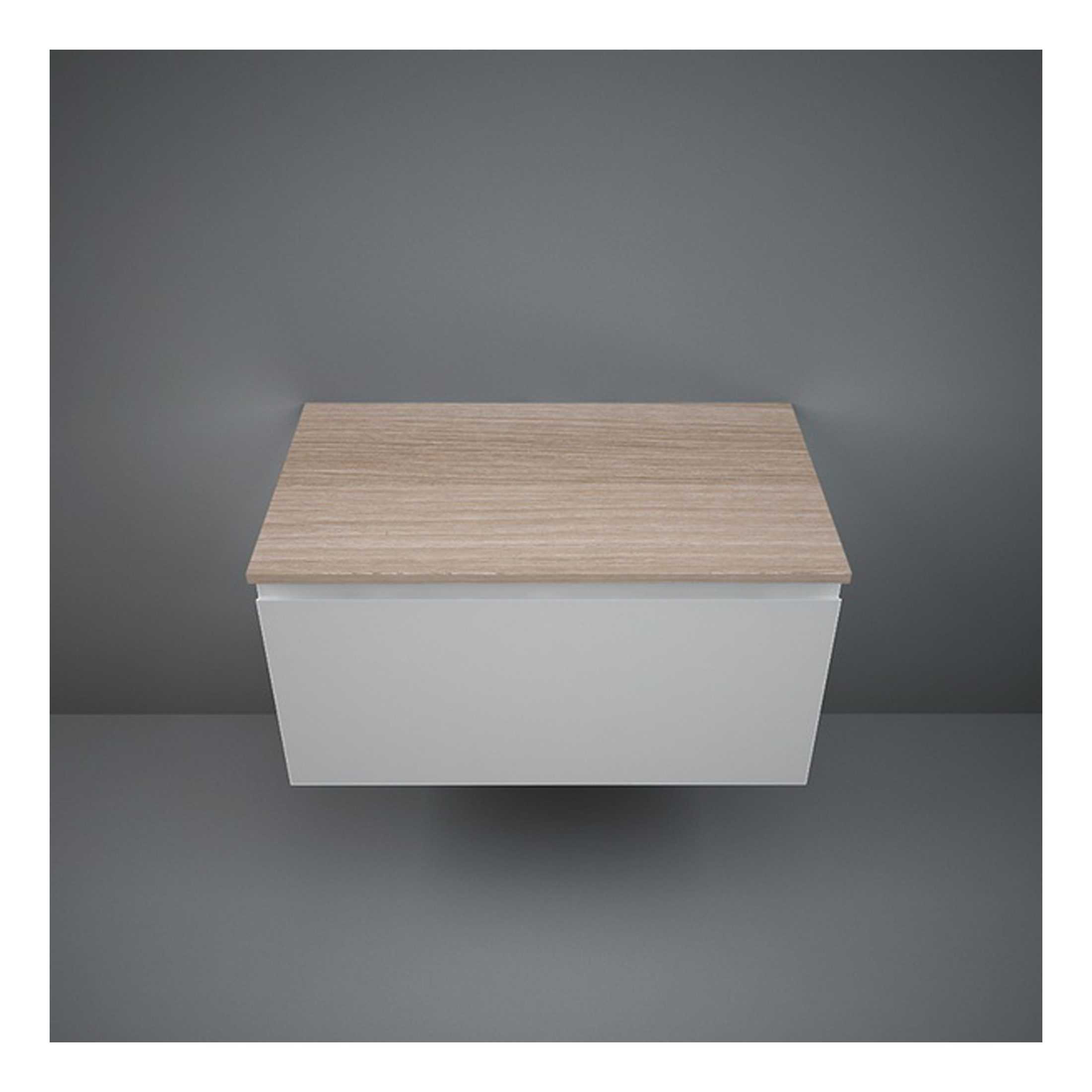 Minimalist bathroom wall cabinet with a natural wood finish top and white body, ideal for modern bathroom storage solutions.
