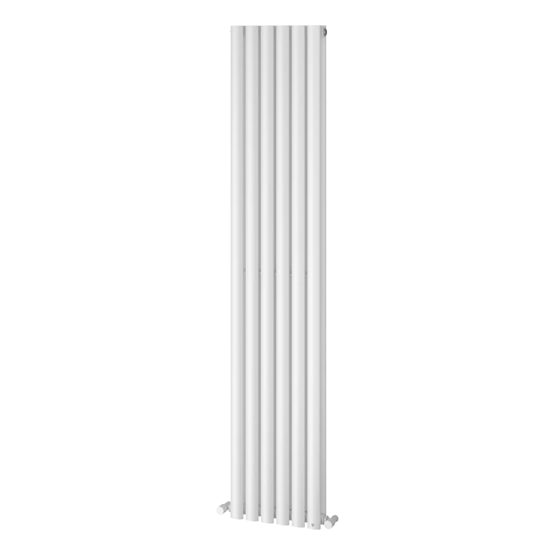 Stylish white vertical radiator perfect for modern bathrooms, providing efficient heating and contemporary design.