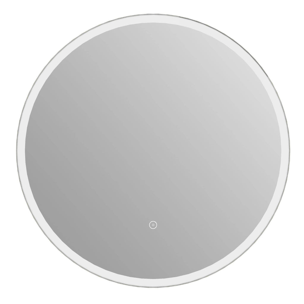 Sleek round bathroom mirror with LED lighting, perfect for modern bathroom decor and enhanced visibility. Durable, stylish, and designed for elegant bathroom spaces.