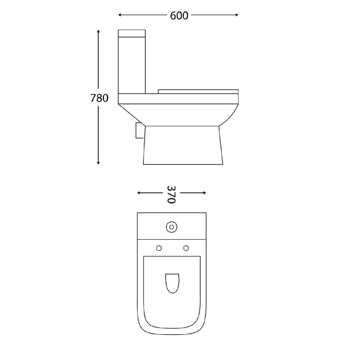 Scudo Porto Rimless Close Coupled Toilet With Cistern & Wrap Over Seat