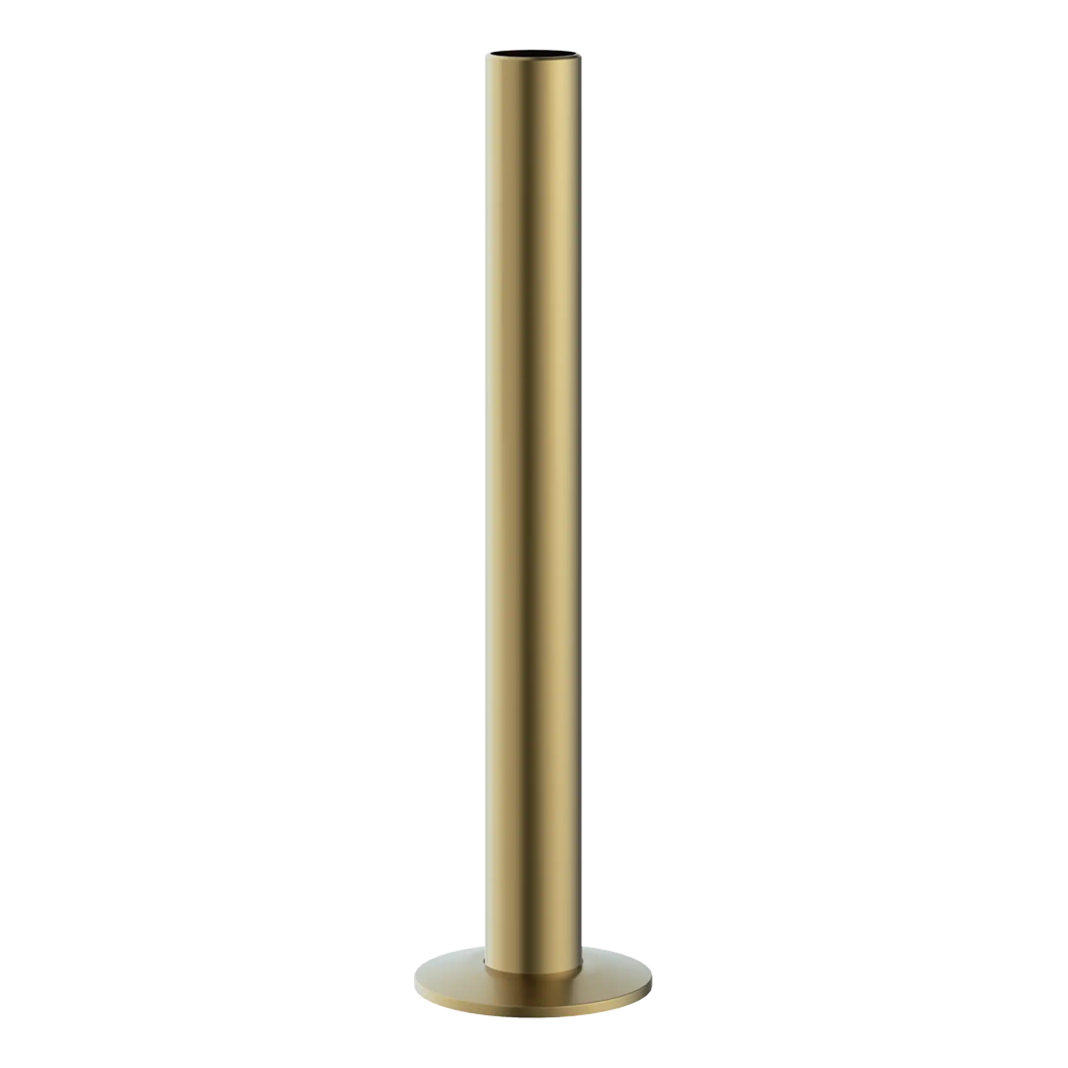 Sleek gold bathroom panel with modern brass support pole, ideal for contemporary bathroom interior design and high-quality bathroom finishes.