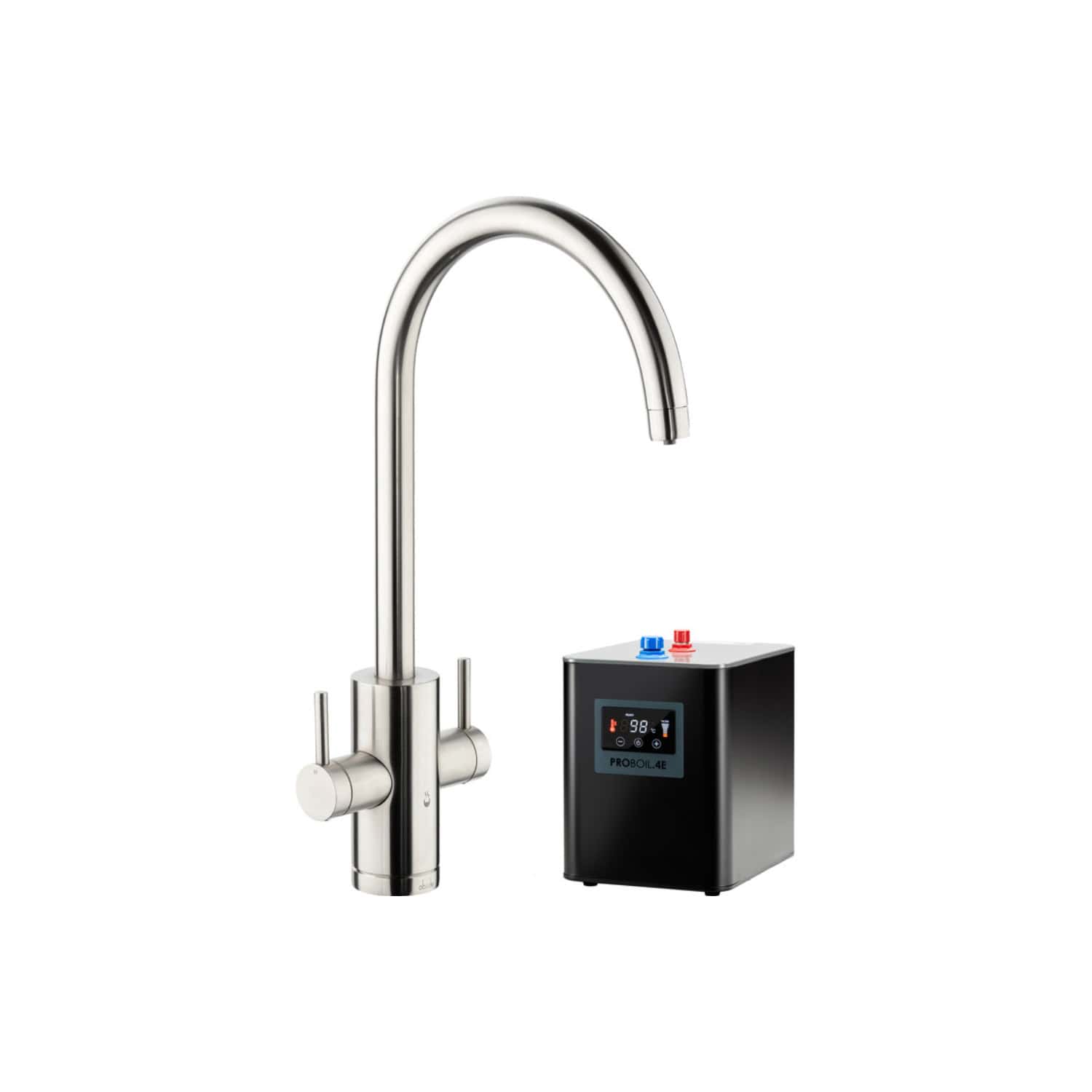 High-quality stainless steel automatic touchless bathroom sink faucet with hot and cold water mixer and digital control panel for modern bathroom renovations. Suitable for commercial and residential use.