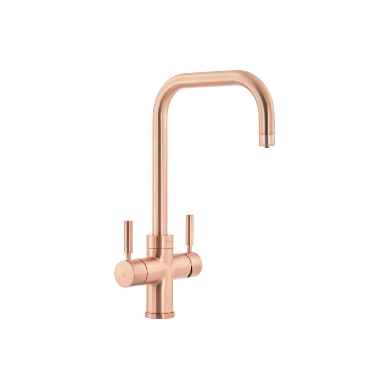 Sleek rose gold kitchen mixer tap with modern design, high-quality finish, and dual-lever controls, ideal for contemporary bathroom and kitchen renovations.