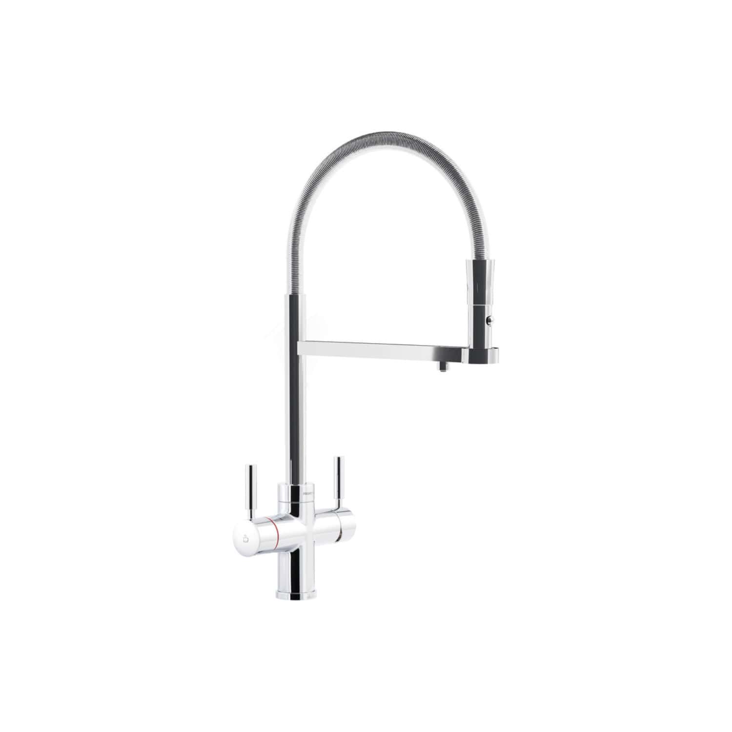 Sleek chrome kitchen tap with flexible hose and modern design, ideal for contemporary and traditional kitchens, offering durability and easy control for washing and cleaning tasks.