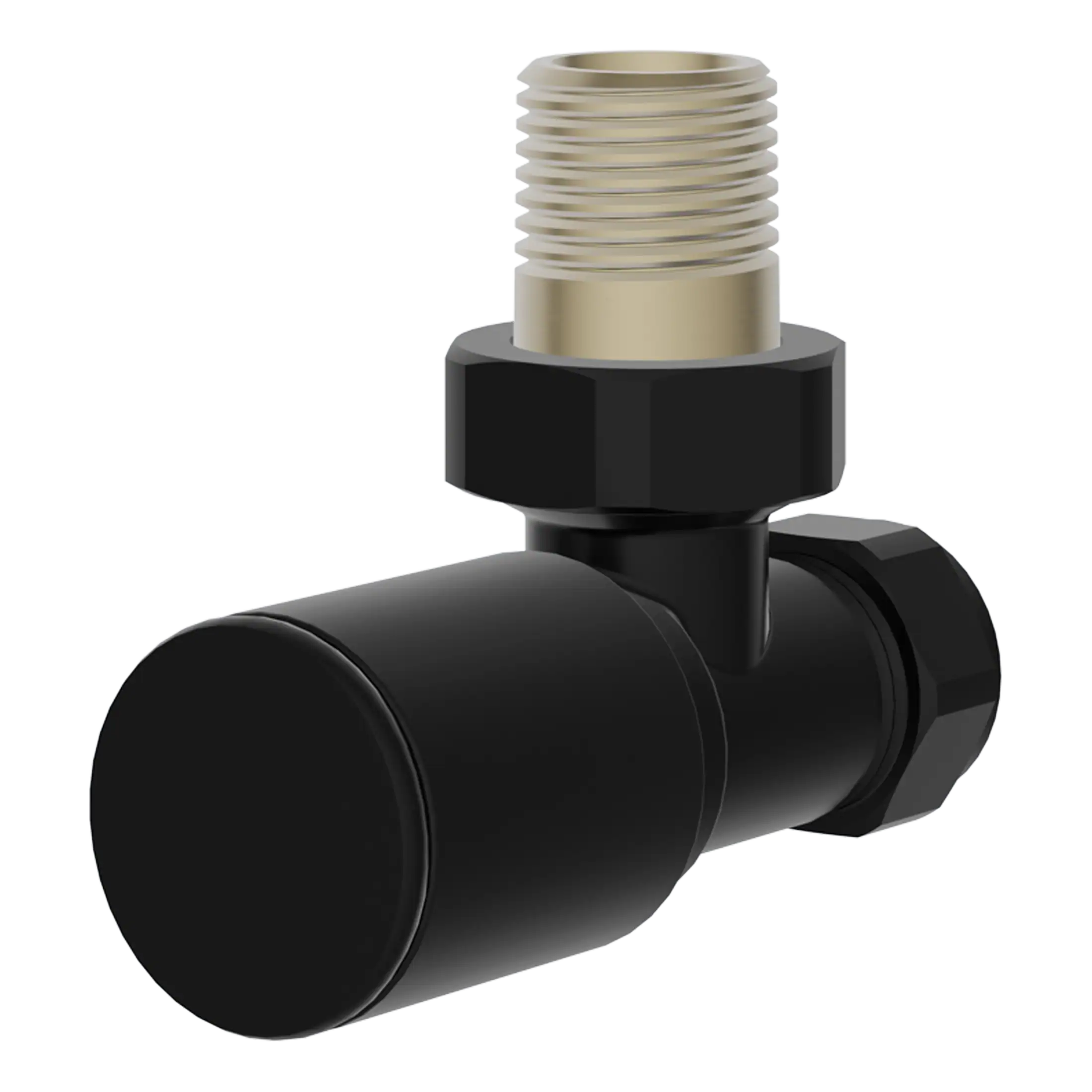 Flexible bathroom tap connector with black valve and brass threaded fitting, designed for secure and leak-free plumbing installations. Ideal for modern bathroom renovations and DIY plumbing projects.