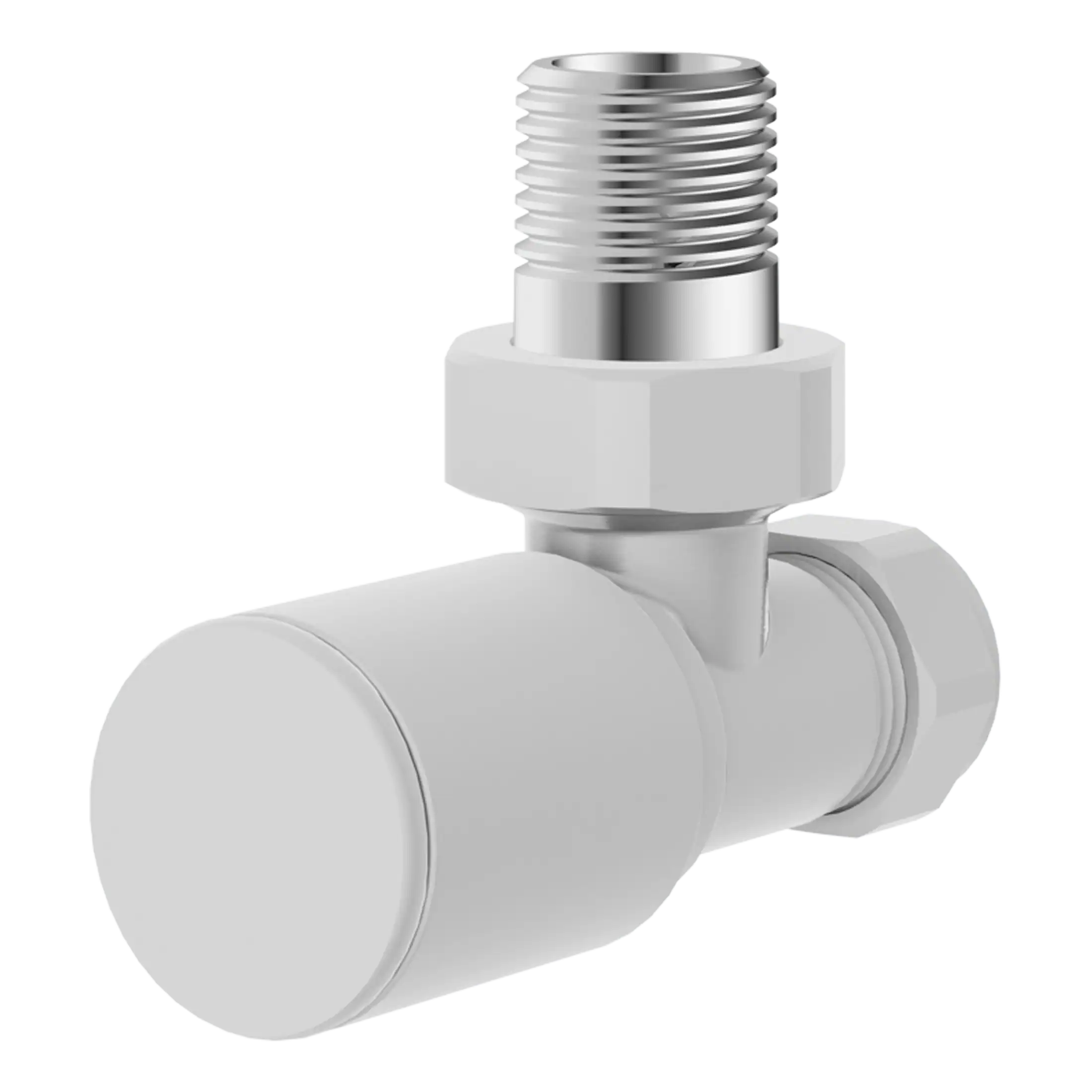 Brass bathroom radiator valve with easy-to-install design, ideal for efficient heating control and modern bathroom decor. Precision-machined for durability and leak-proof performance.