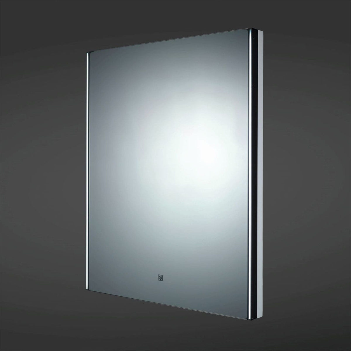 Sleek modern bathroom mirror with built-in lighting, ideal for contemporary bathroom interiors, designed for style and functionality.