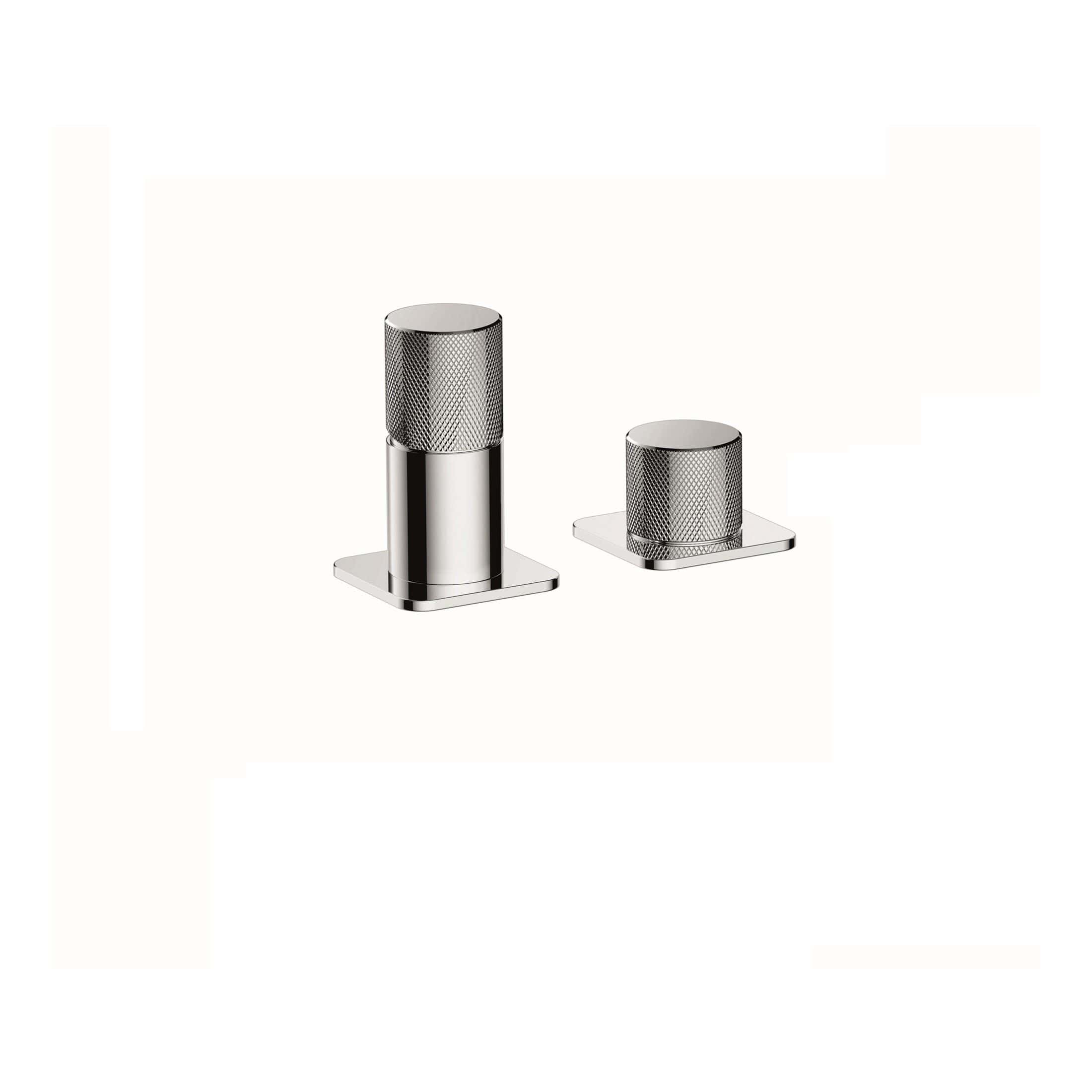 Sleek chrome bathroom accessories set including a soap dispenser and a tumbler, perfect for modern bathroom decor and organisation.