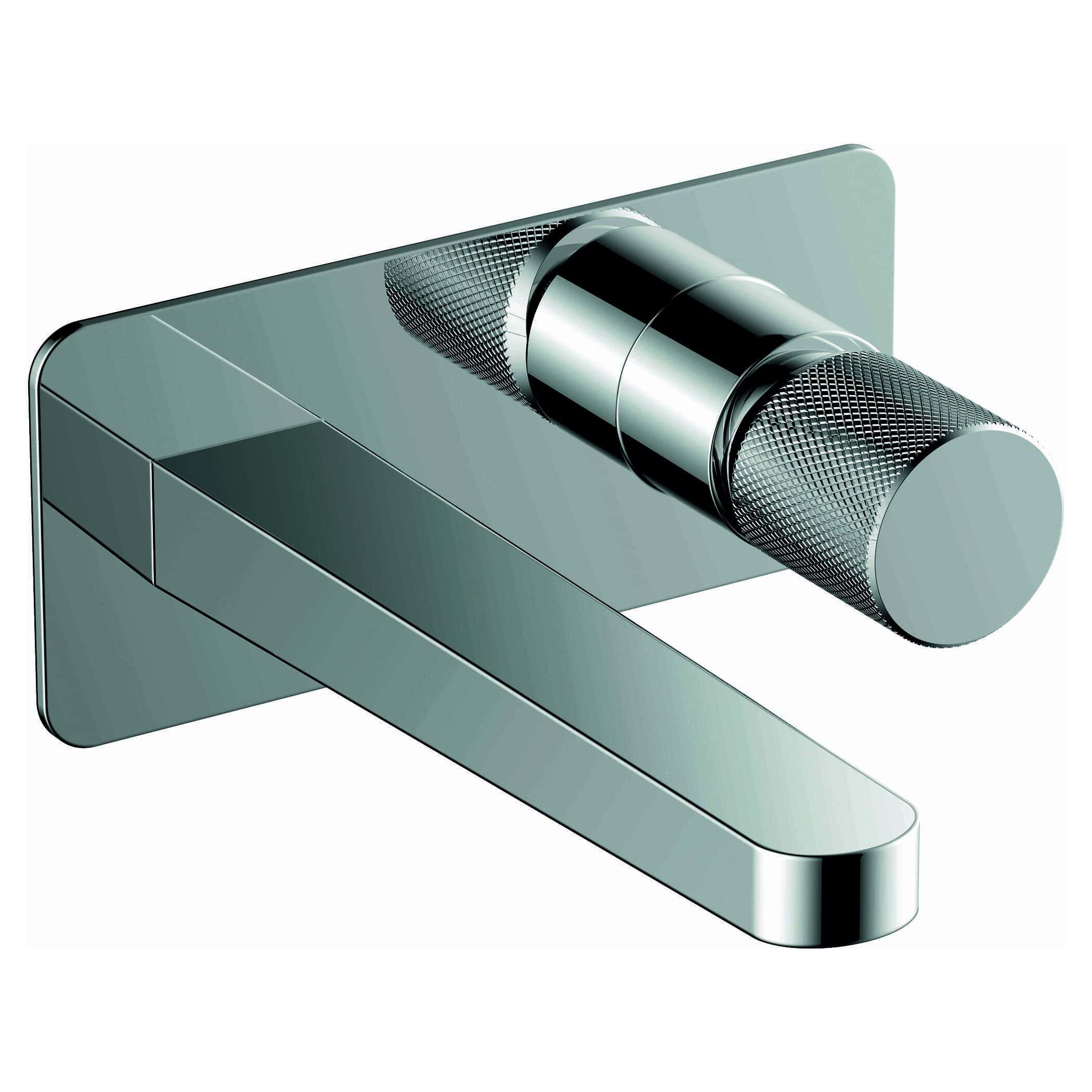 Shiny chrome modern bathroom faucet with a sleek, minimalist design for contemporary bathrooms. Perfect for stylish updates and high-end plumbing fixtures.