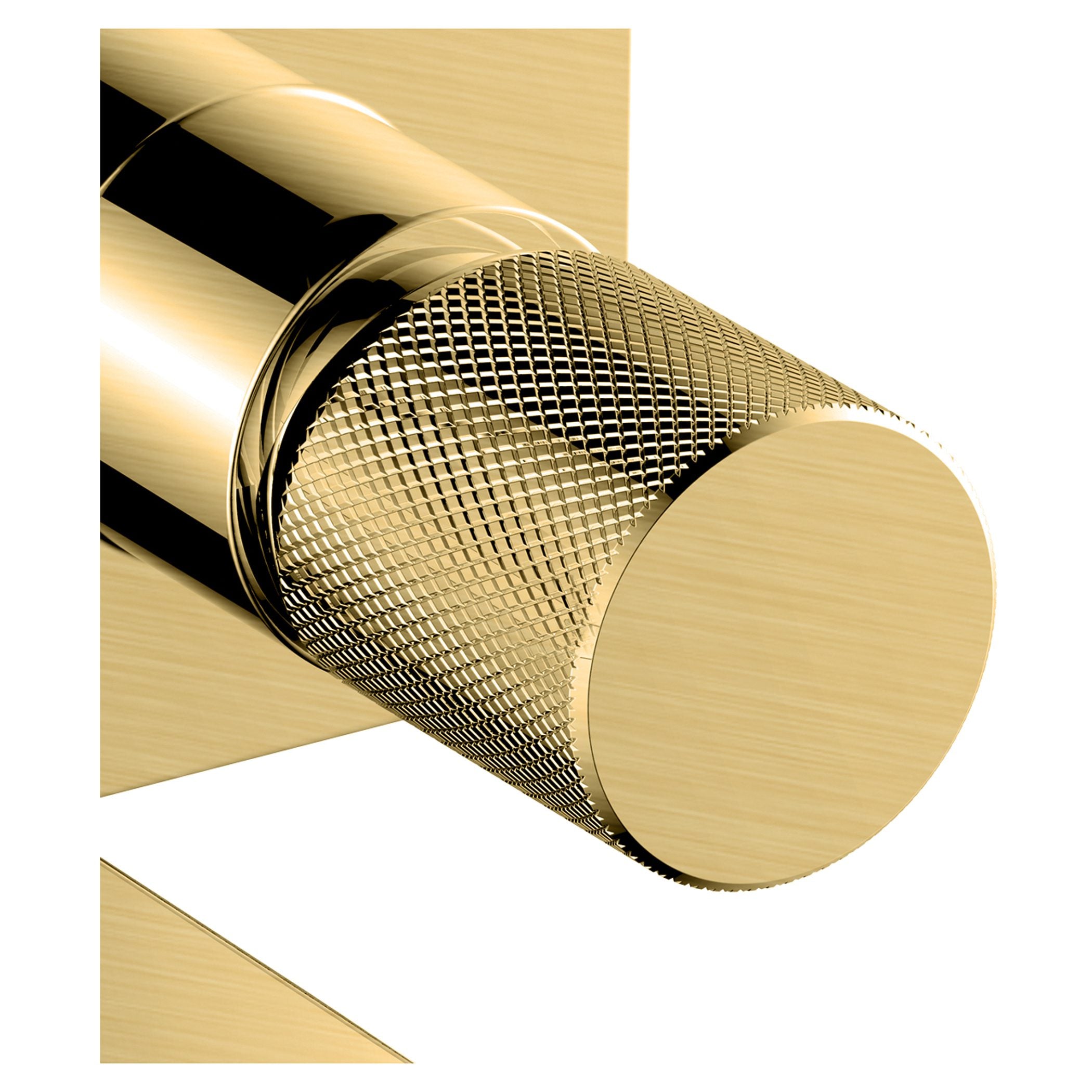 Shiny gold bathroom tap faucet with textured grip, modern and elegant design for luxurious bathroom decor. Perfect for contemporary bathroom styles and added sophistication.