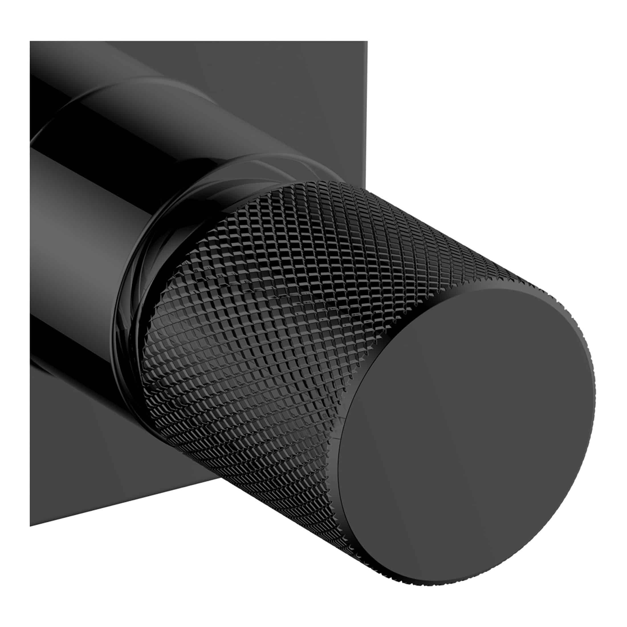 Sleek black textured wall-mounted bathroom tap with modern design and ergonomic grip, perfect for contemporary bathroom renovations and stylish fixtures.