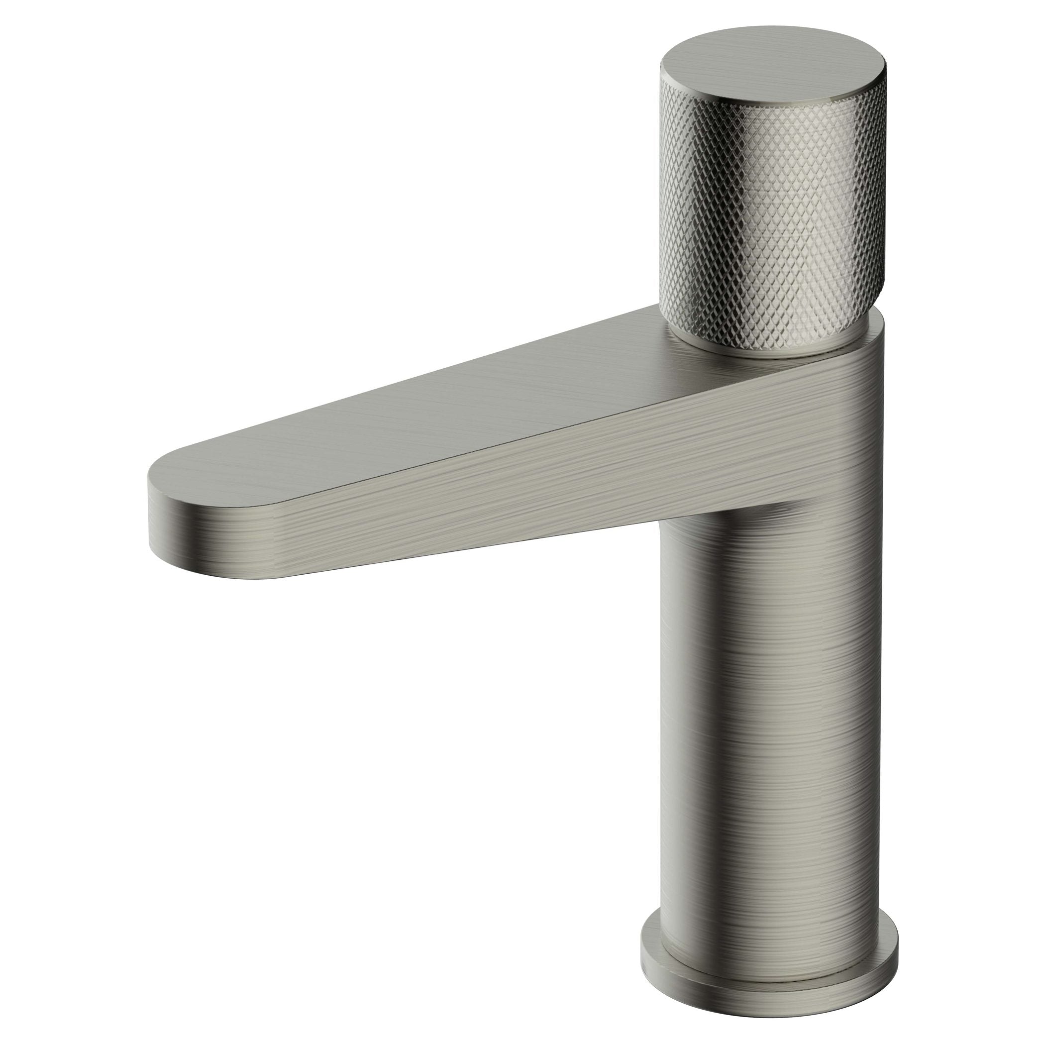 Sleek aluminium bathroom mixer tap with a modern textured design, ideal for contemporary bathrooms and kitchen sinks, offering durable and stylish water control.