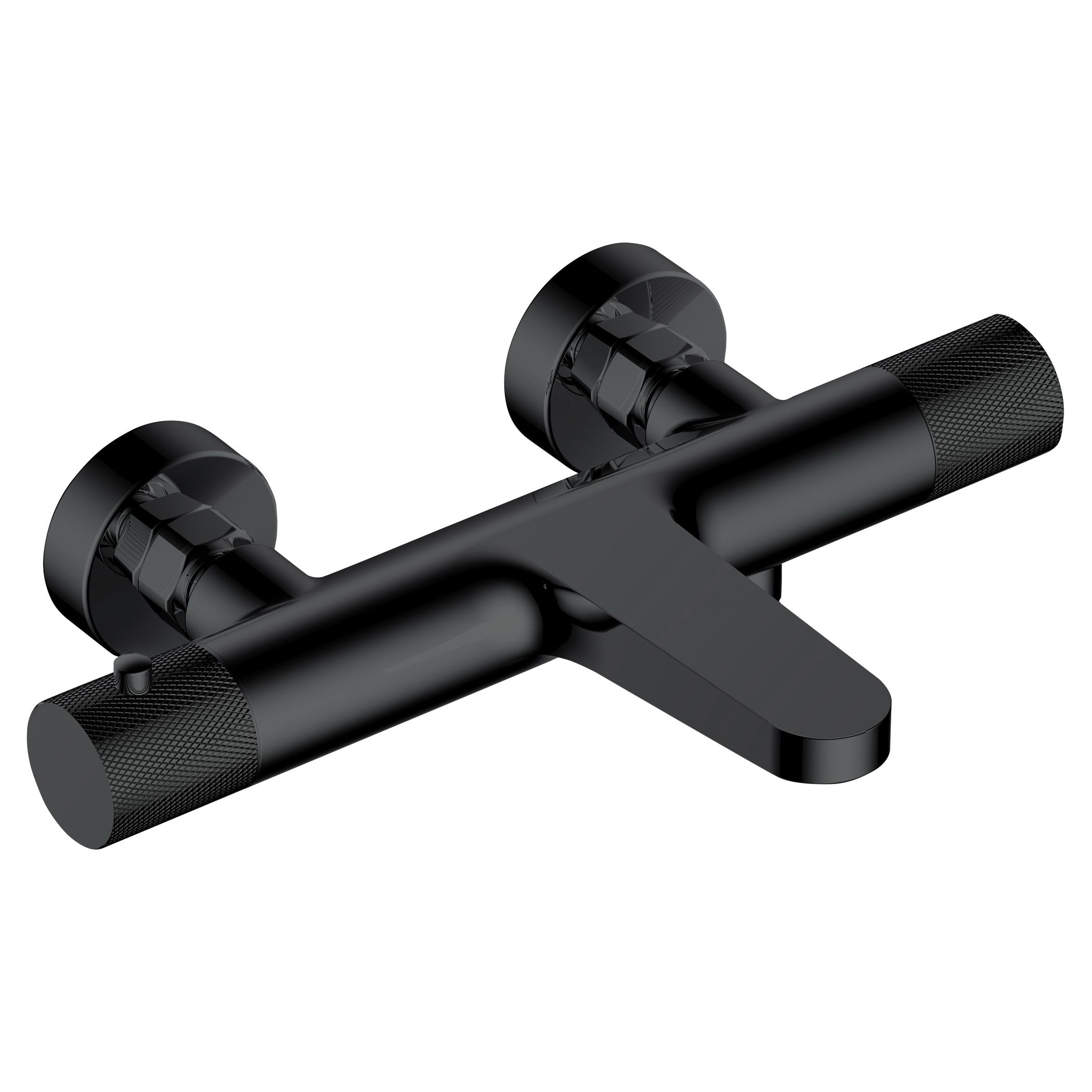 Sleek black bathroom mixer tap with a modern design, perfect for contemporary bathroom renovations and water control. Suitable for bathtubs or sinks, offering style and durability.