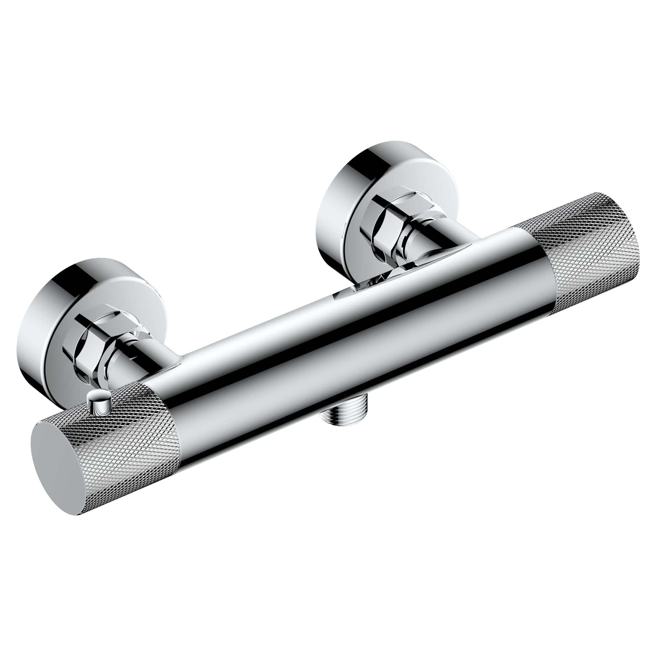 Shower mixer tap with dual controls, modern chrome finish, ideal for contemporary bathroom bathroom fixtures and plumbing accessories.