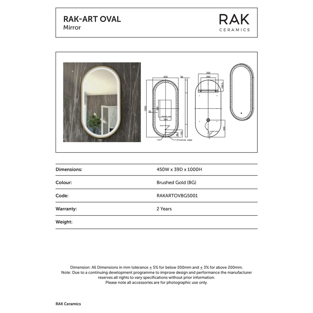 Sleek oval bathroom mirror with integrated LED lighting, designed for modern interiors, featuring brushed gold finish, ideal for enhancing bathroom aesthetics and functionality.