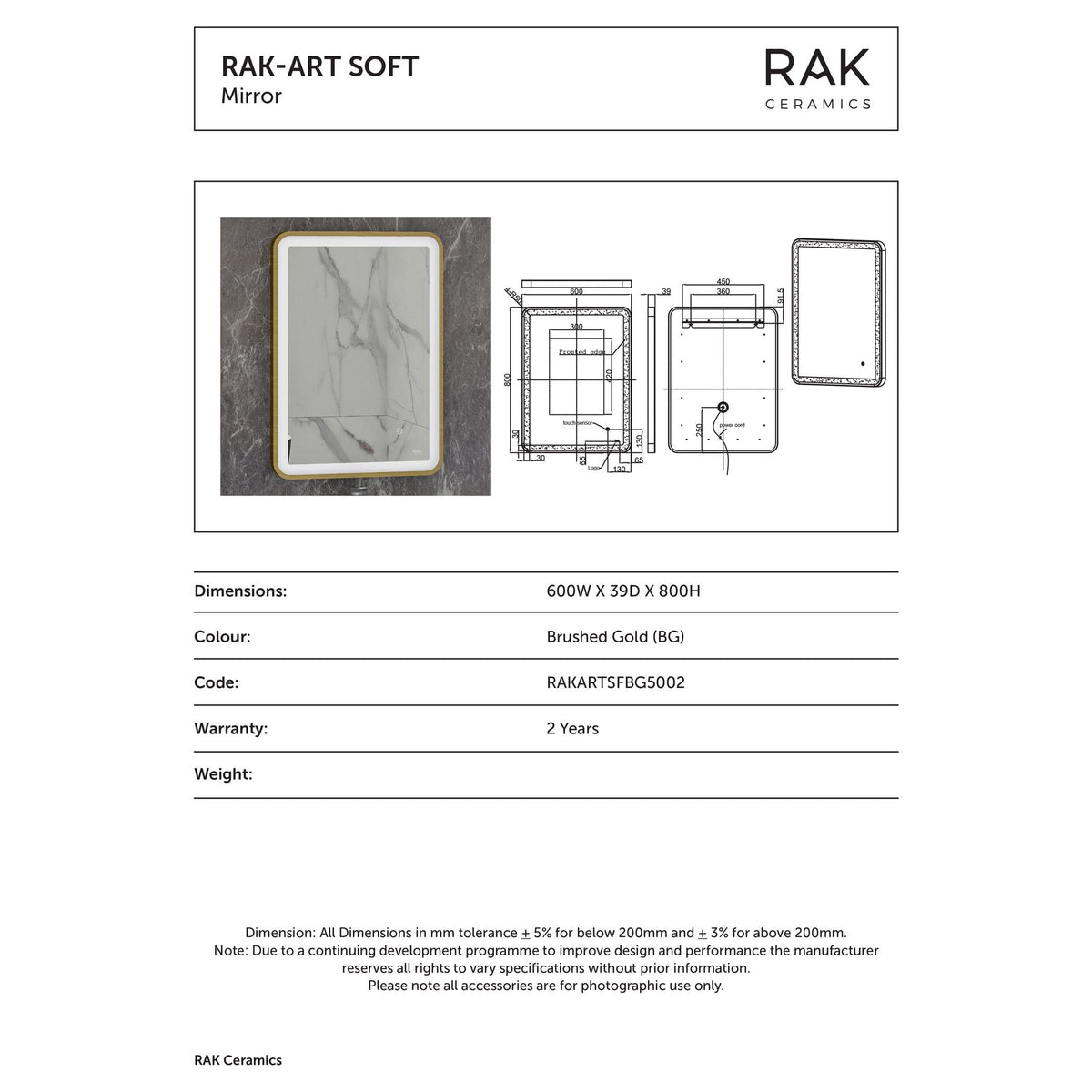 Sleek marble-effect bathroom mirror with brushed gold frame, modern design, perfect for contemporary bathroom interiors.